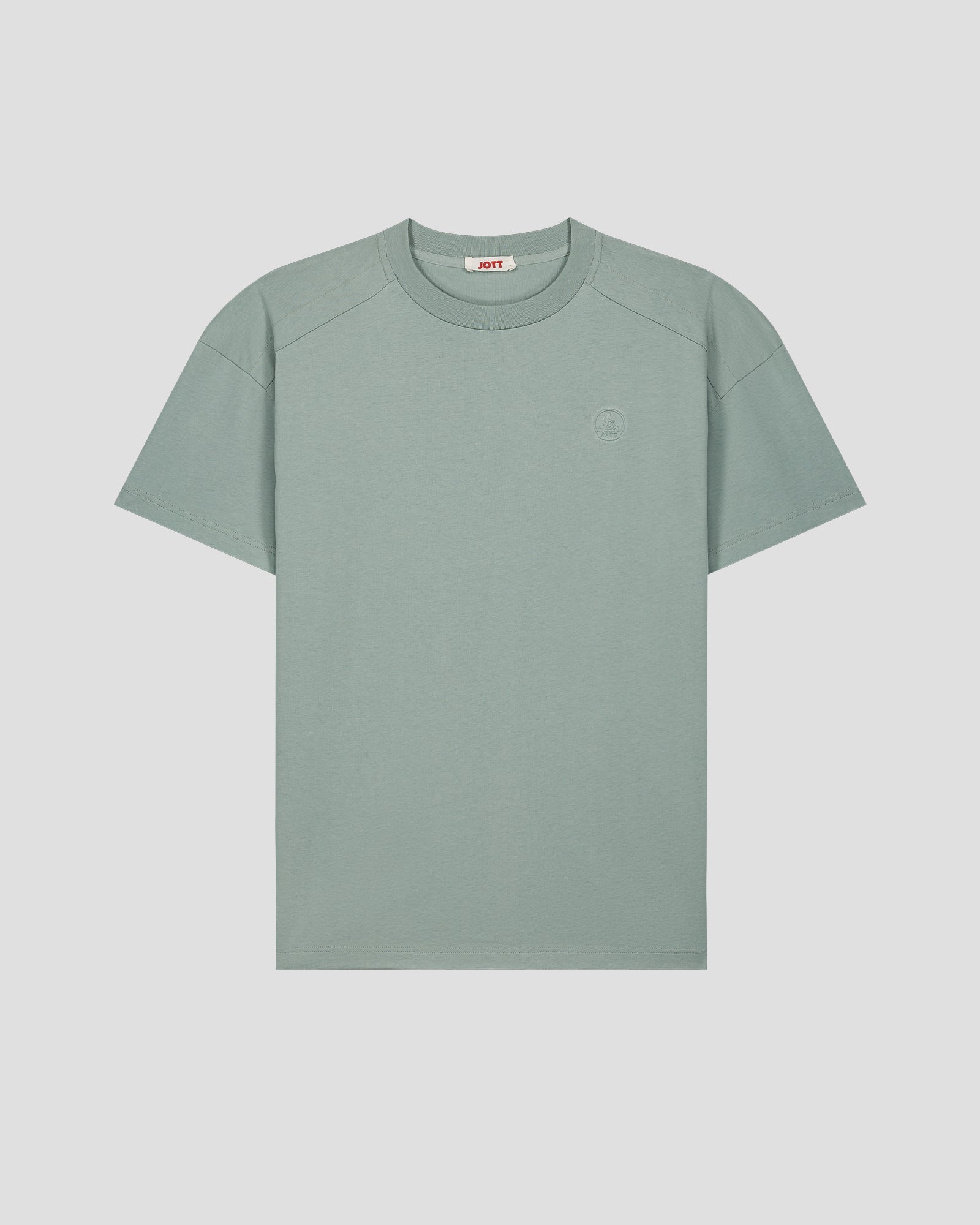 T-shirt col rond en coton Vert minéral Narong