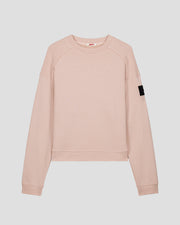 Sweat bimatière col rond Pêche clair Pinako