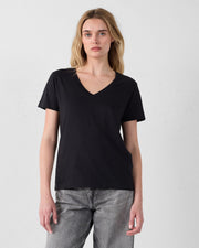 T-Shirt col V Noir Sofy