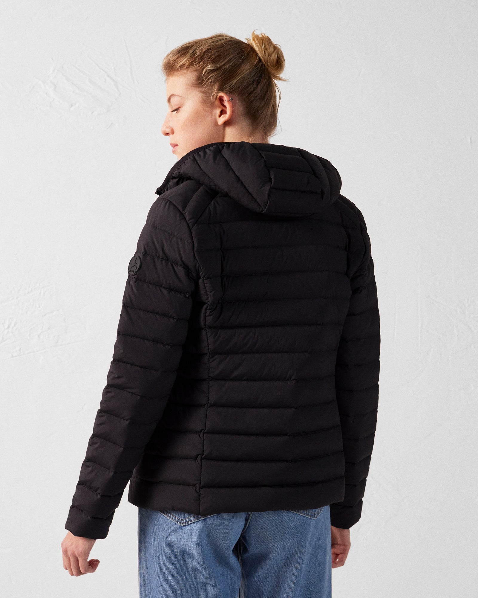 Doudoune à capuche stretch légère Noir Salma