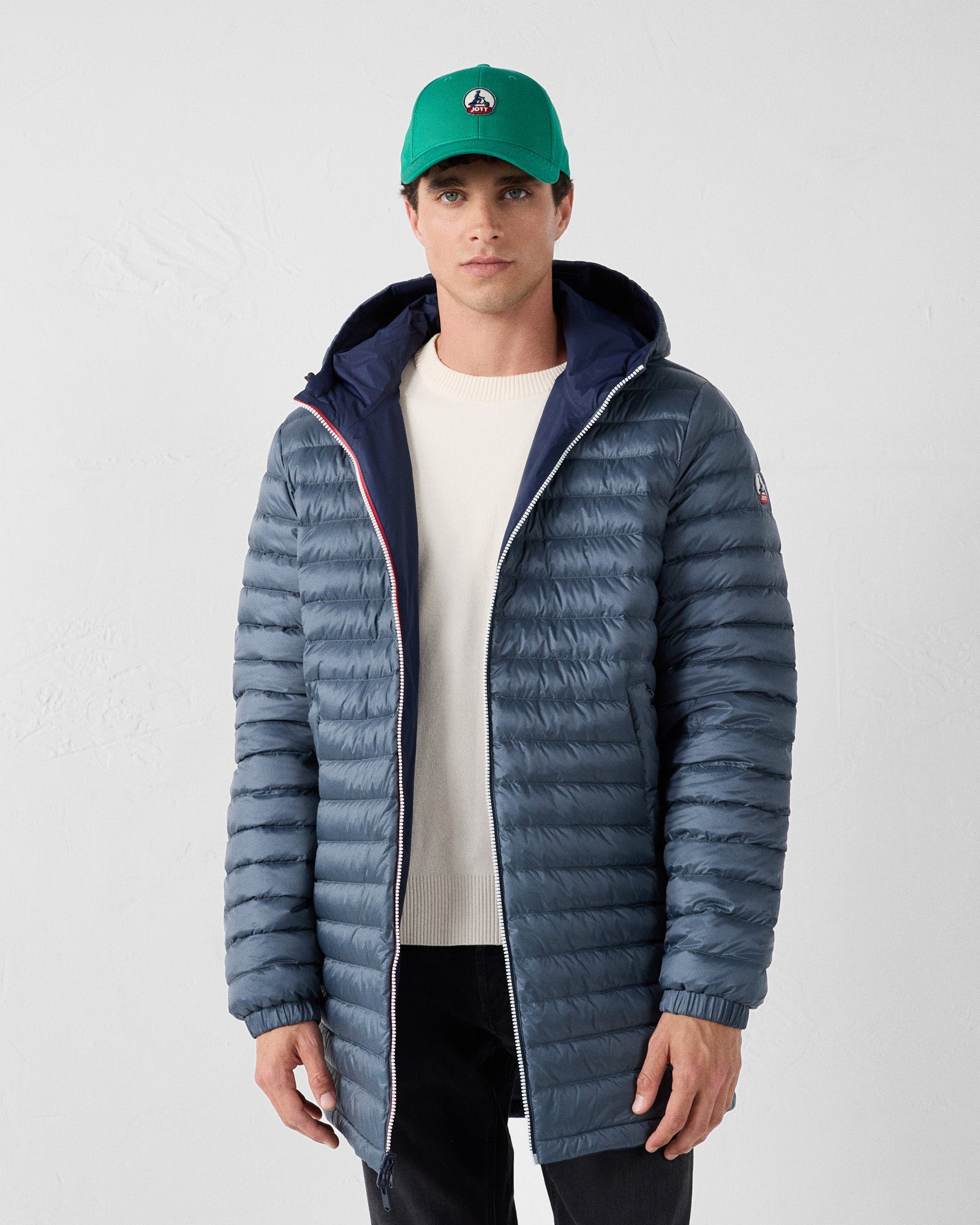 Doudoune longue réversible Marine/Bluestone Assen