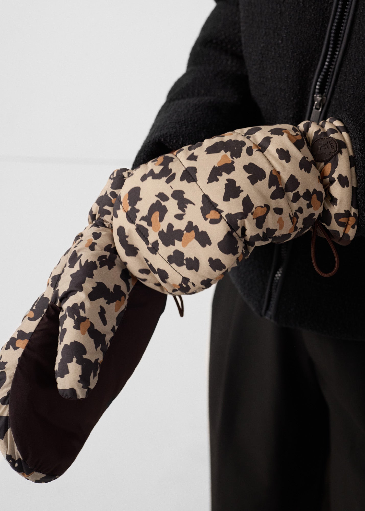 Moufles imprimées Leopard beige Blade print