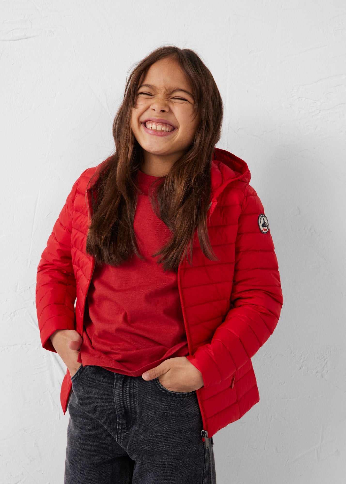 Doudoune légère à capuche enfant Rouge carmin Carla