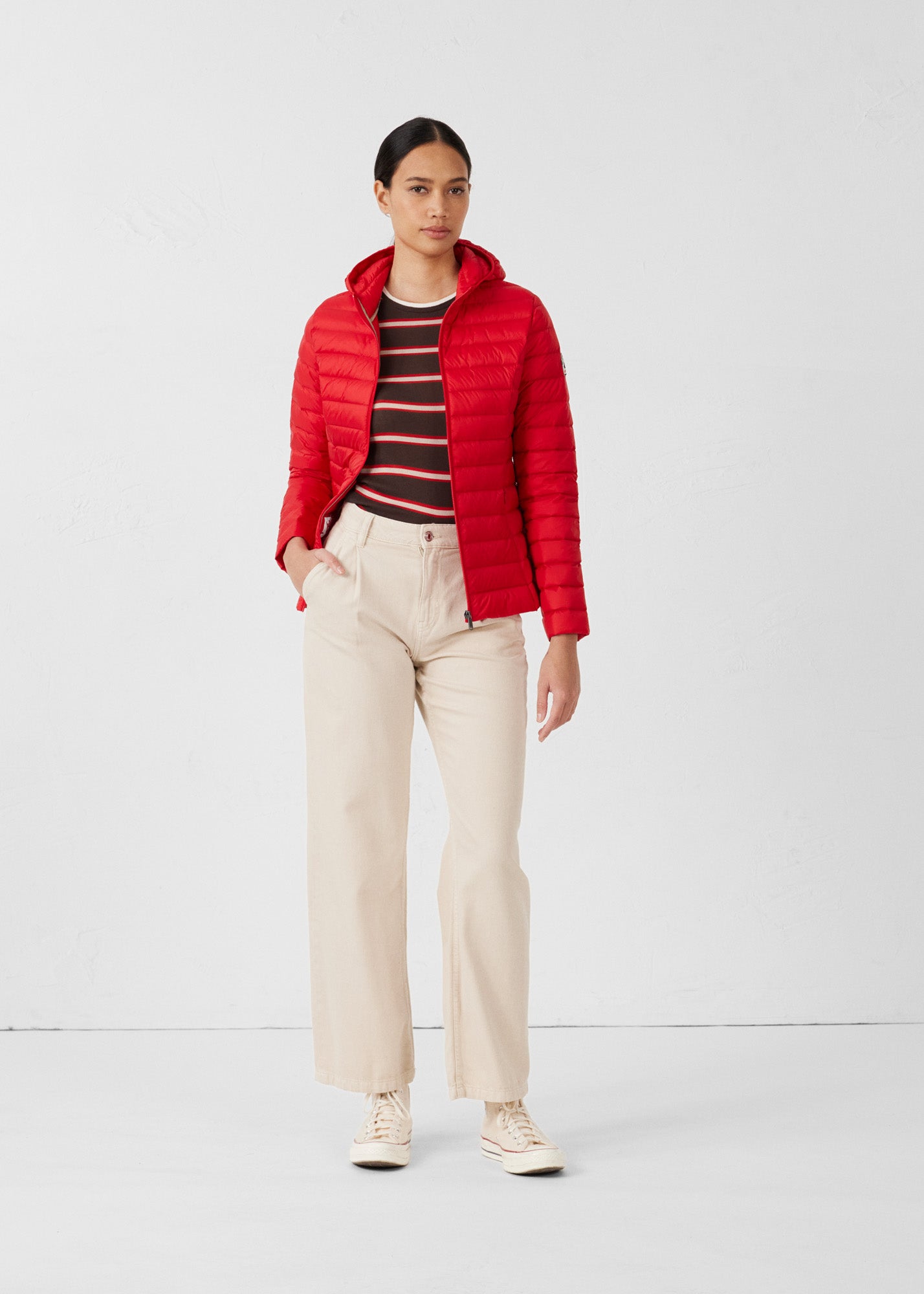 Doudoune légère à capuche Rouge carmin Cloe