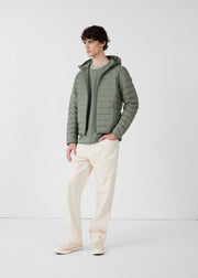 Doudoune légère stretch à capuche Vert sauge Frantz