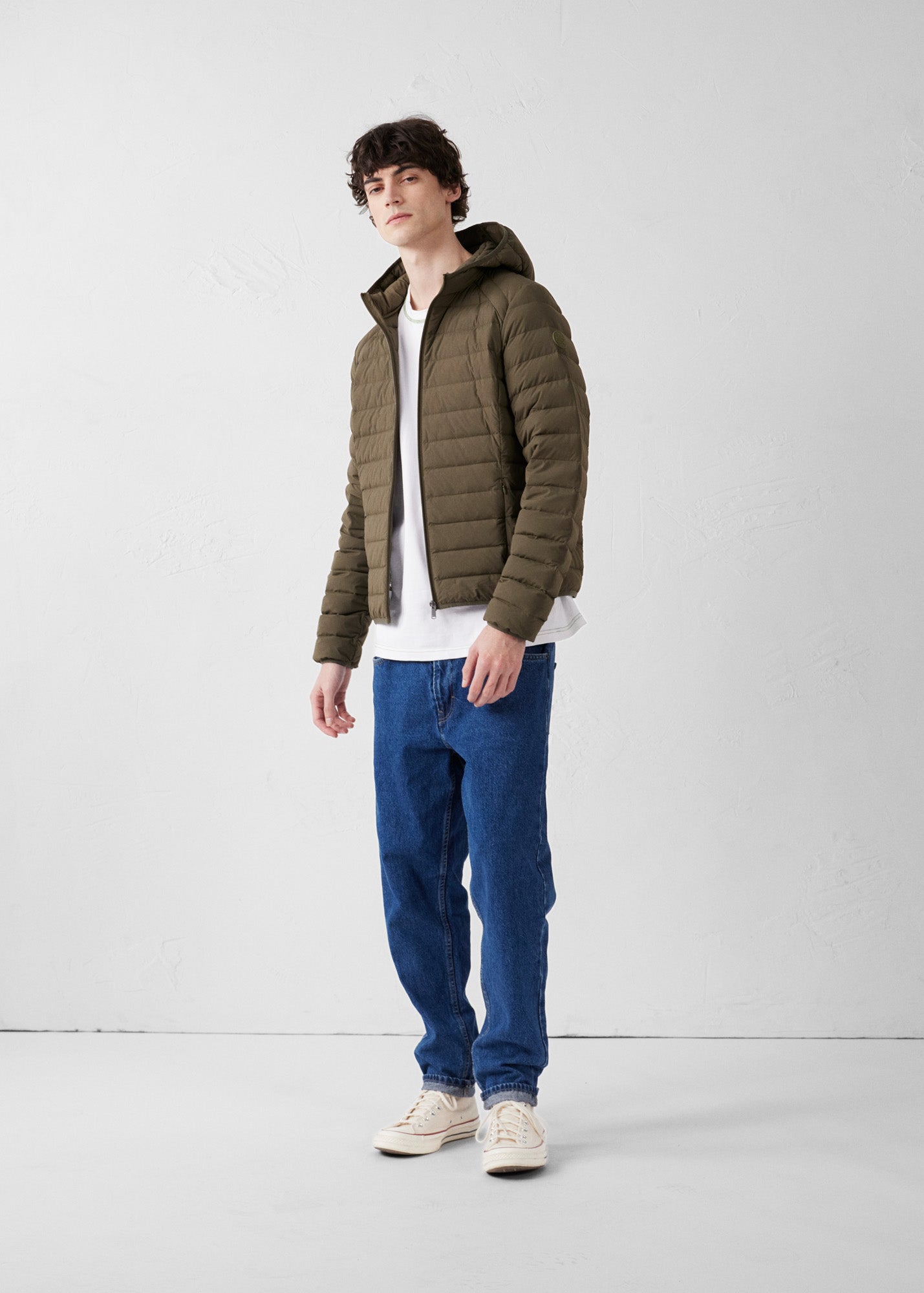 Doudoune légère stretch à capuche Army Frantz