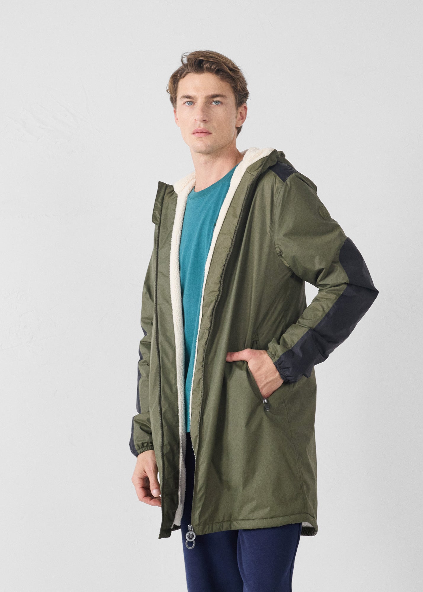 Imperméable sherpa long Army Hallin sherpa