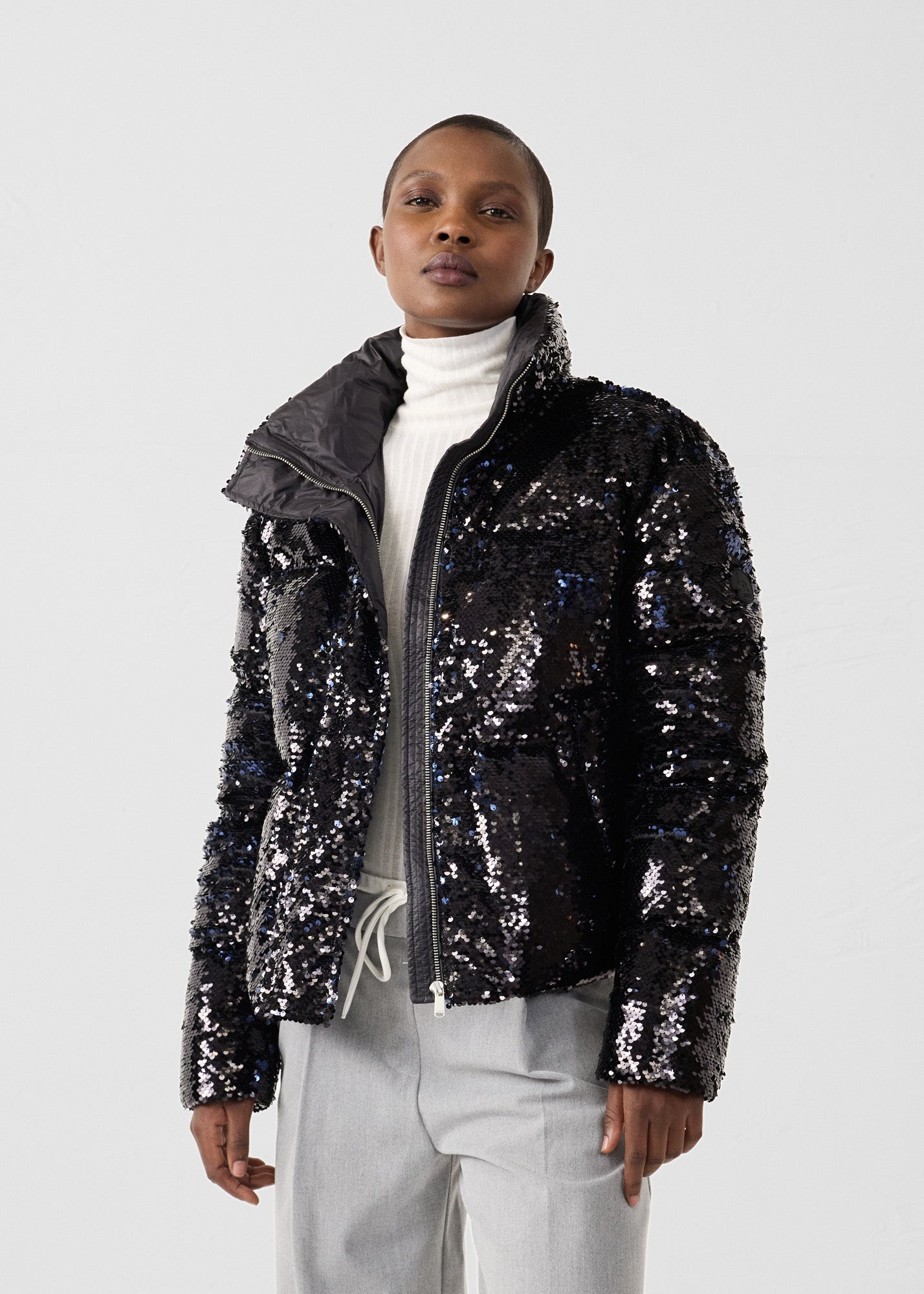 Veste à sequins Noir/marine Isadora