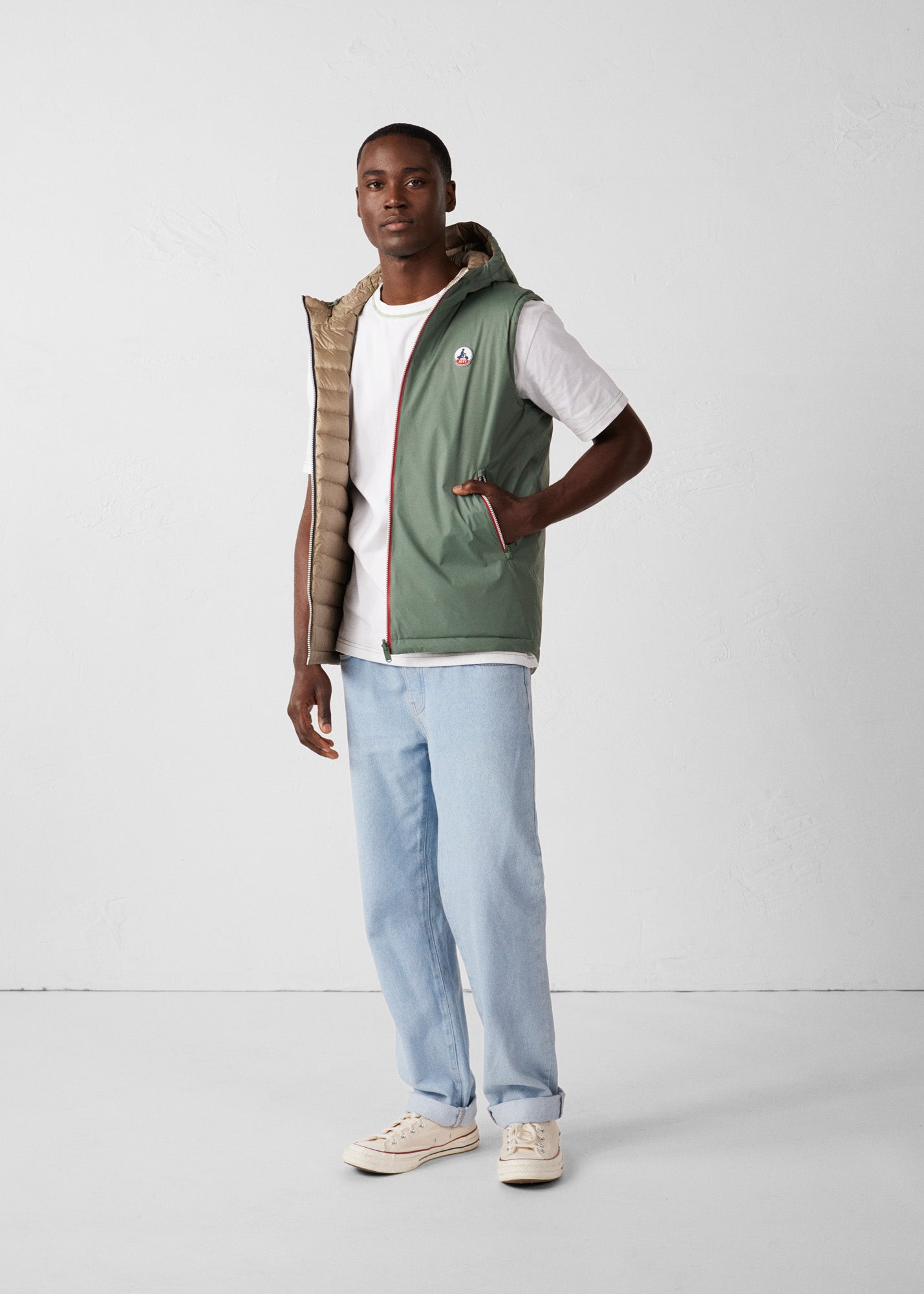 Doudoune réversible sans manches Vert sauge/Sable fumé Leudal