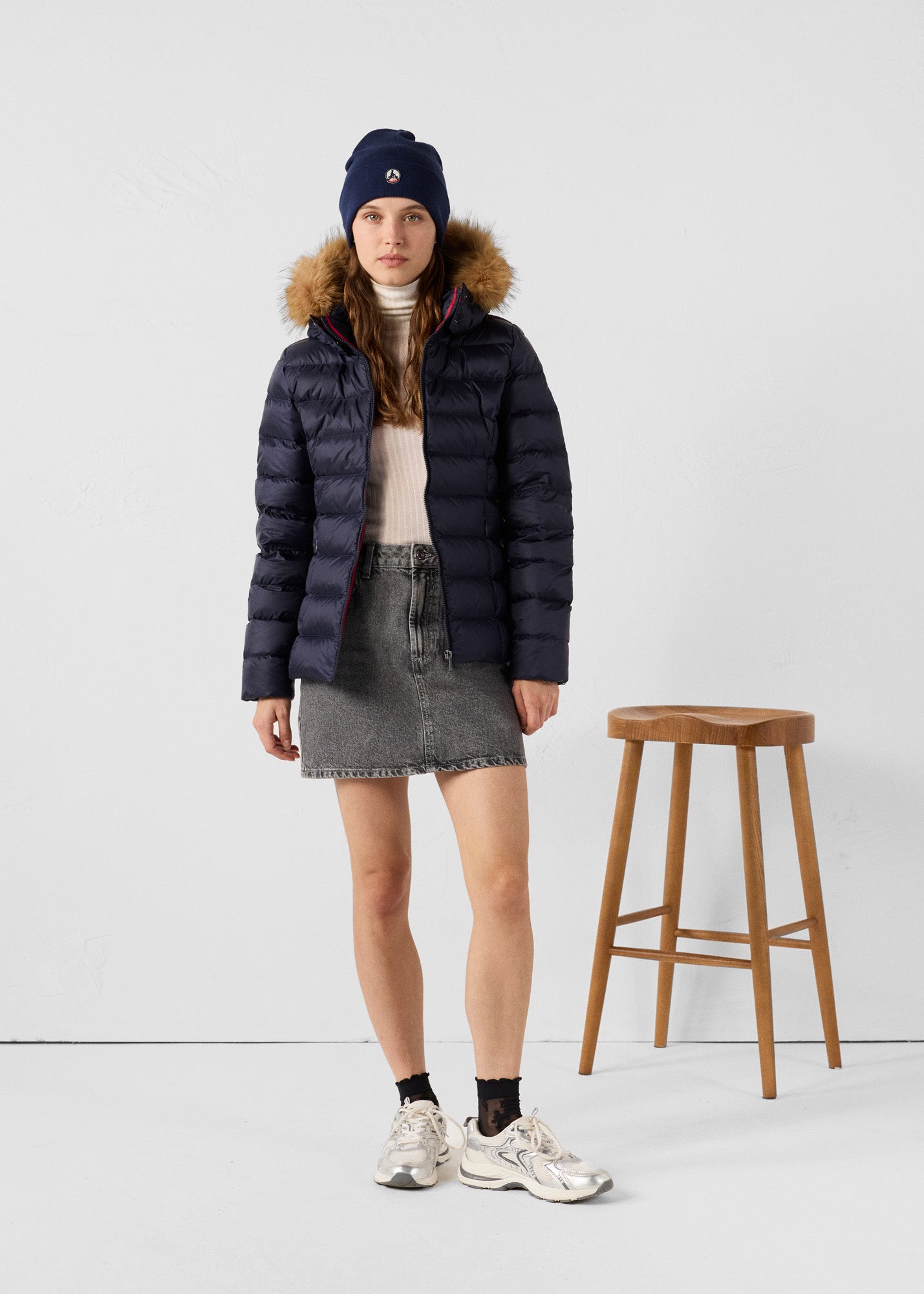 Doudoune à capuche Grand Froid Marine Luxe