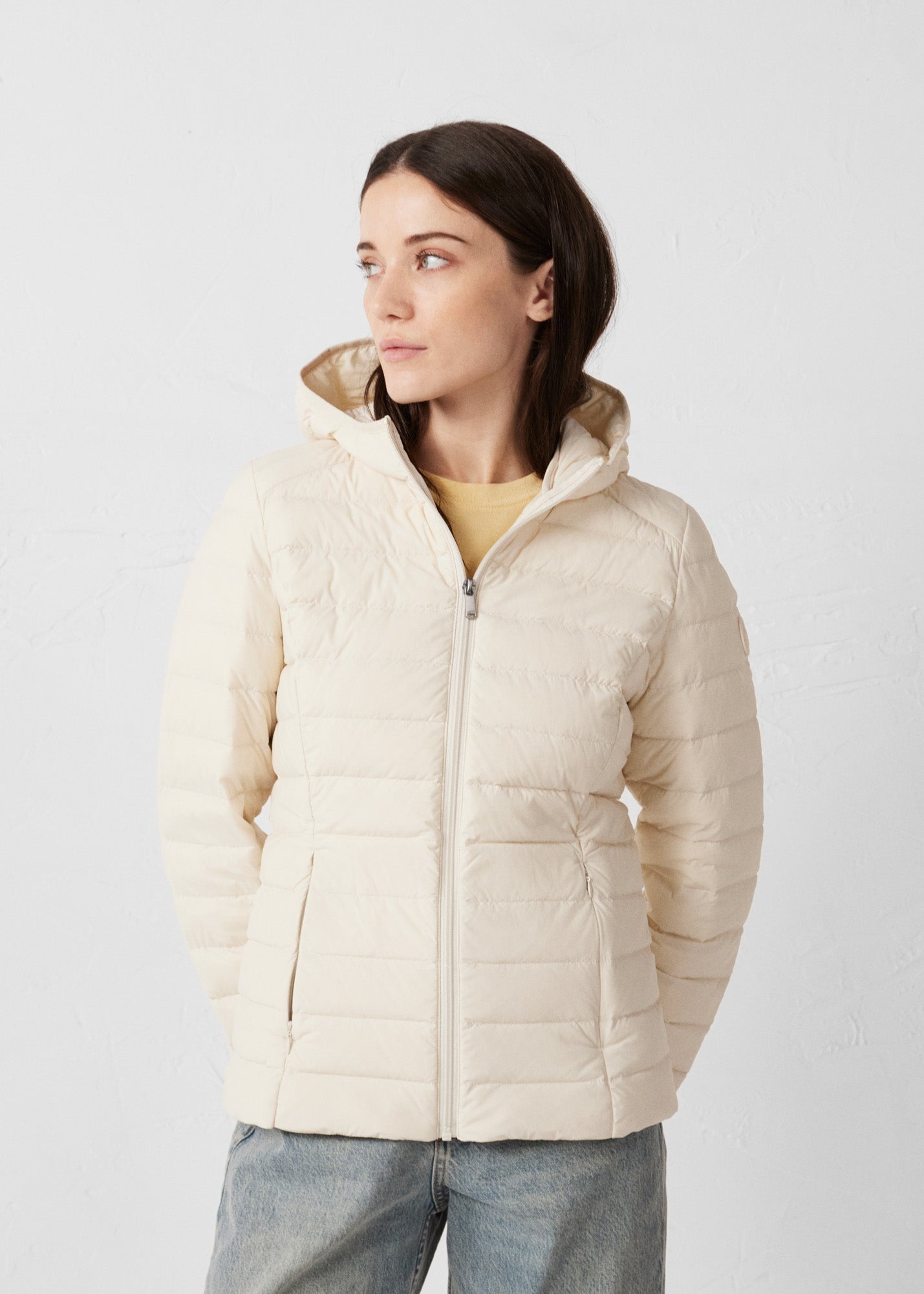 Doudoune à capuche stretch légère Naturel Salma