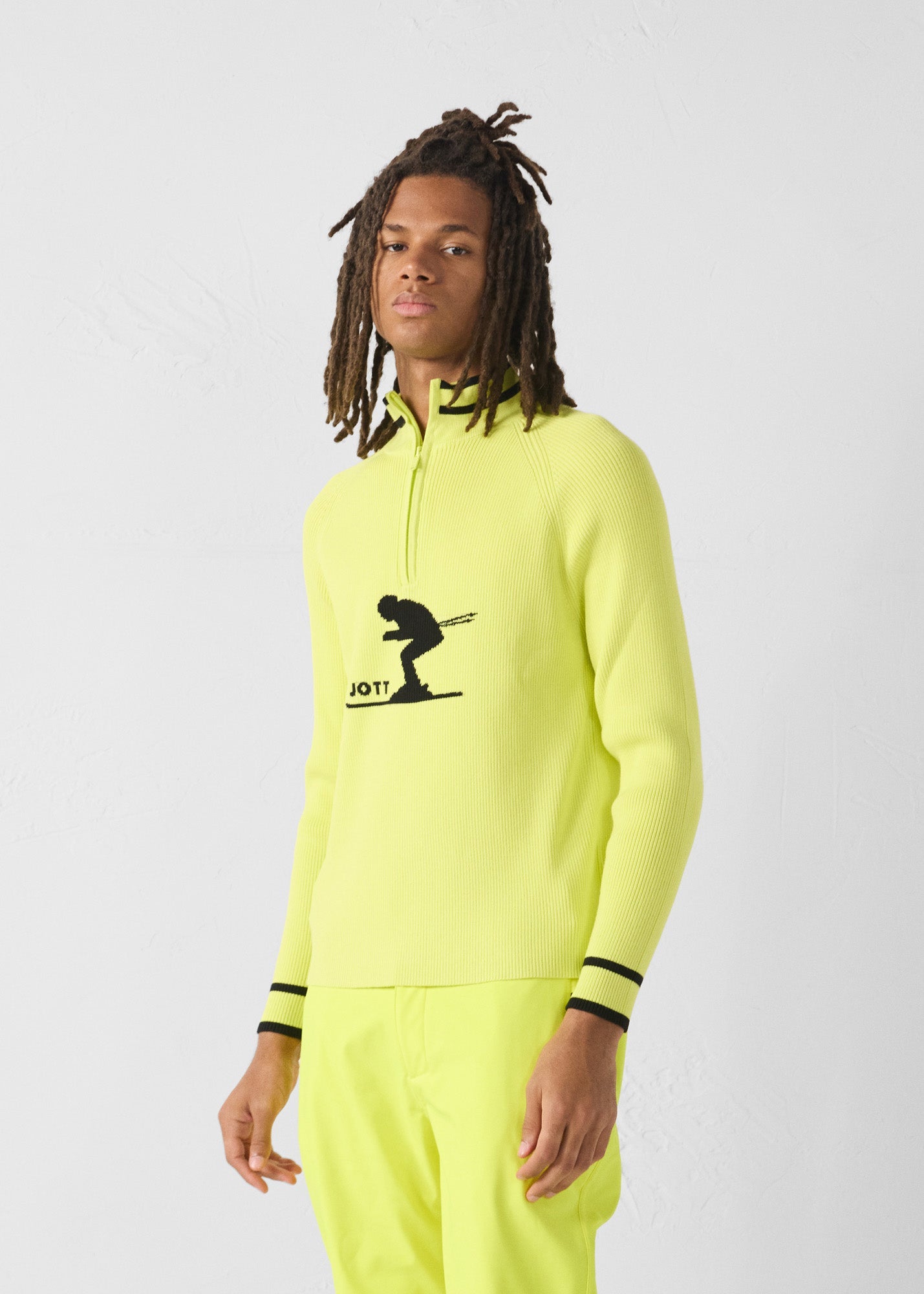 Pull côtelé col haut Jaune elexir Banet