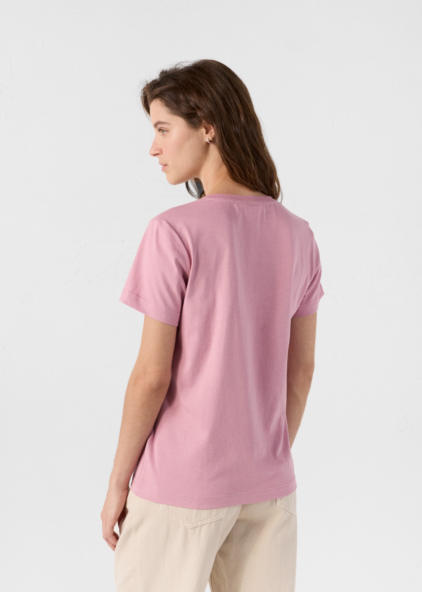 T-Shirt col V Rose antique Sofy