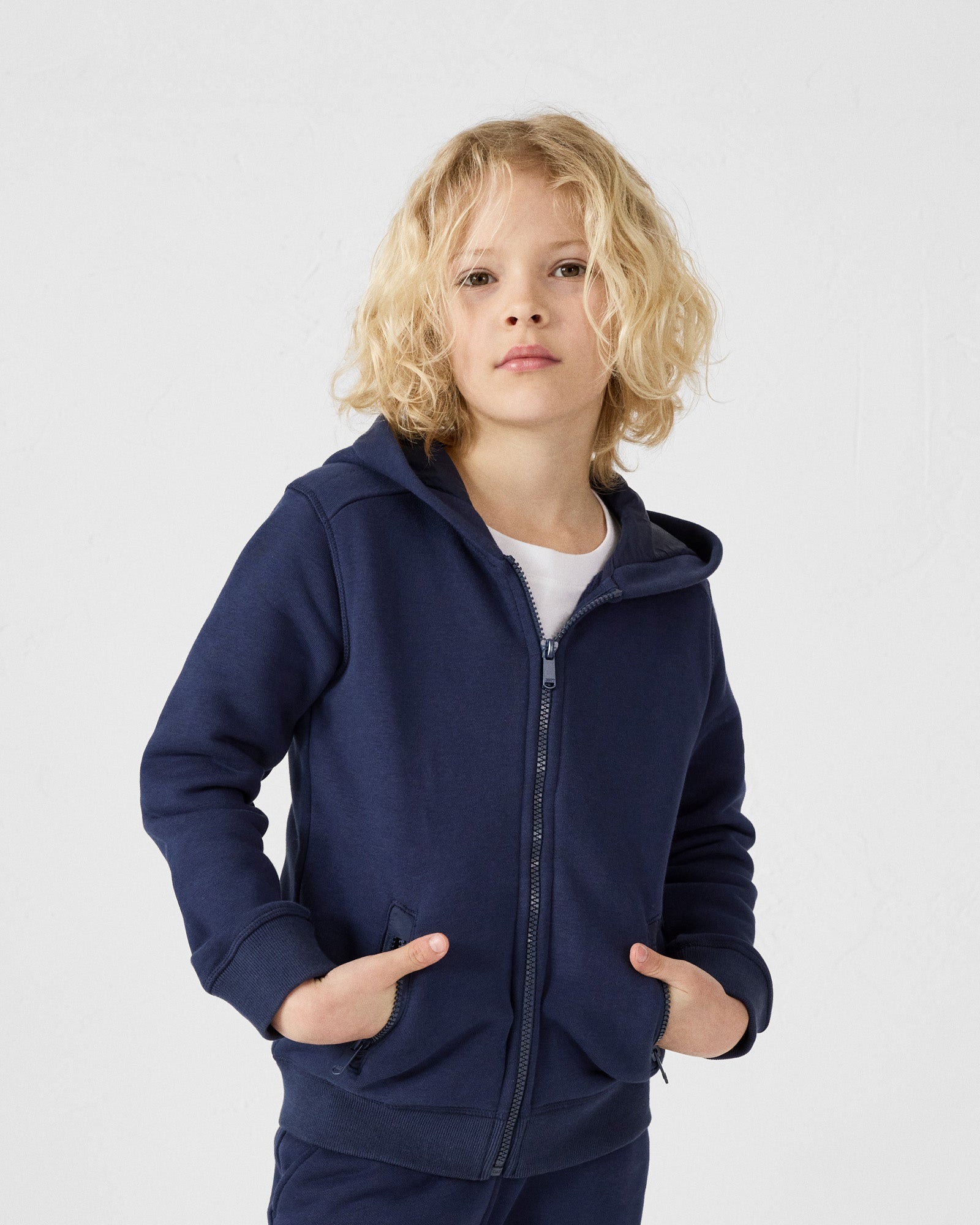 Veste zippée enfant en coton Marine Tango