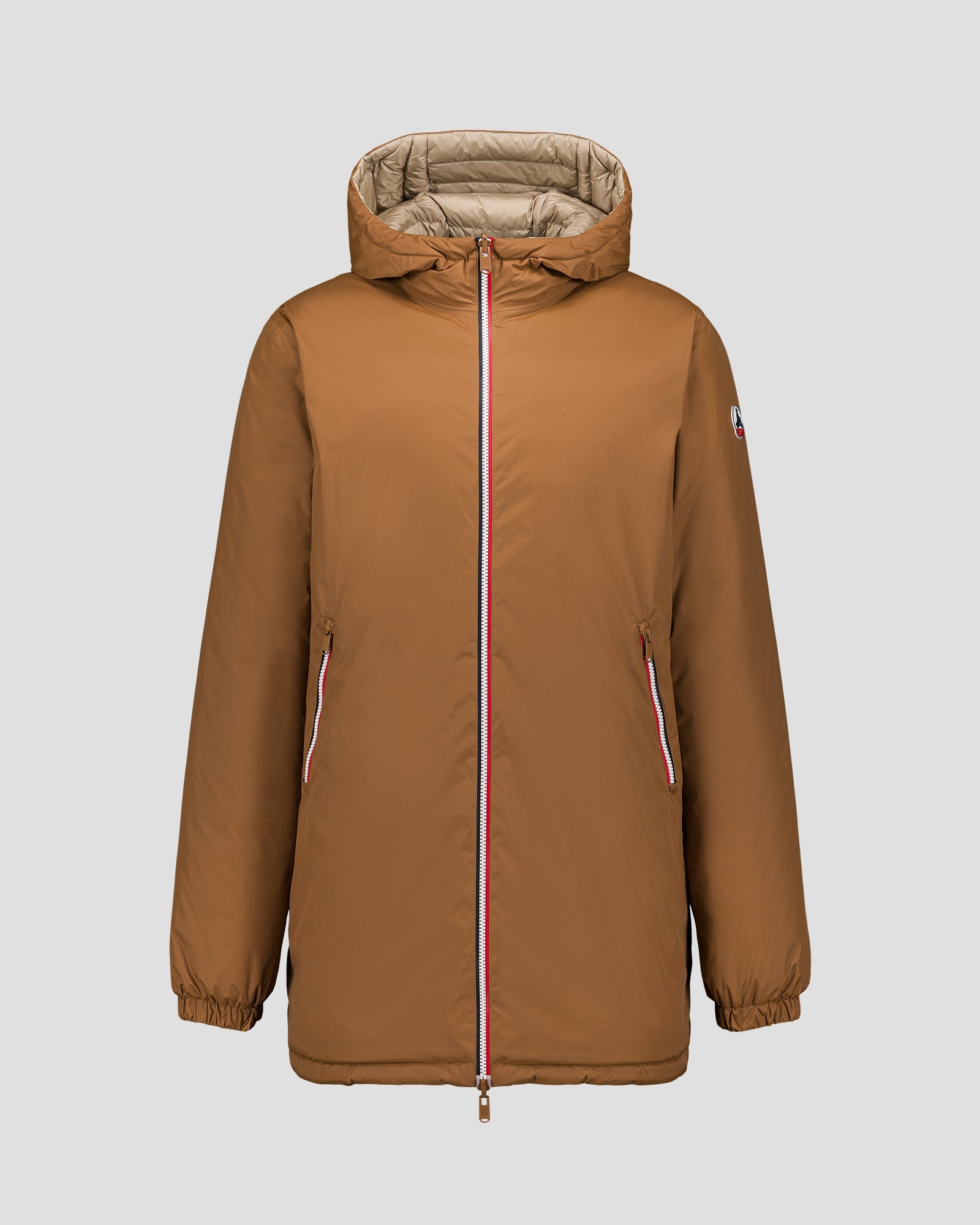 Doudoune longue réversible Sucre roux/beige Assen