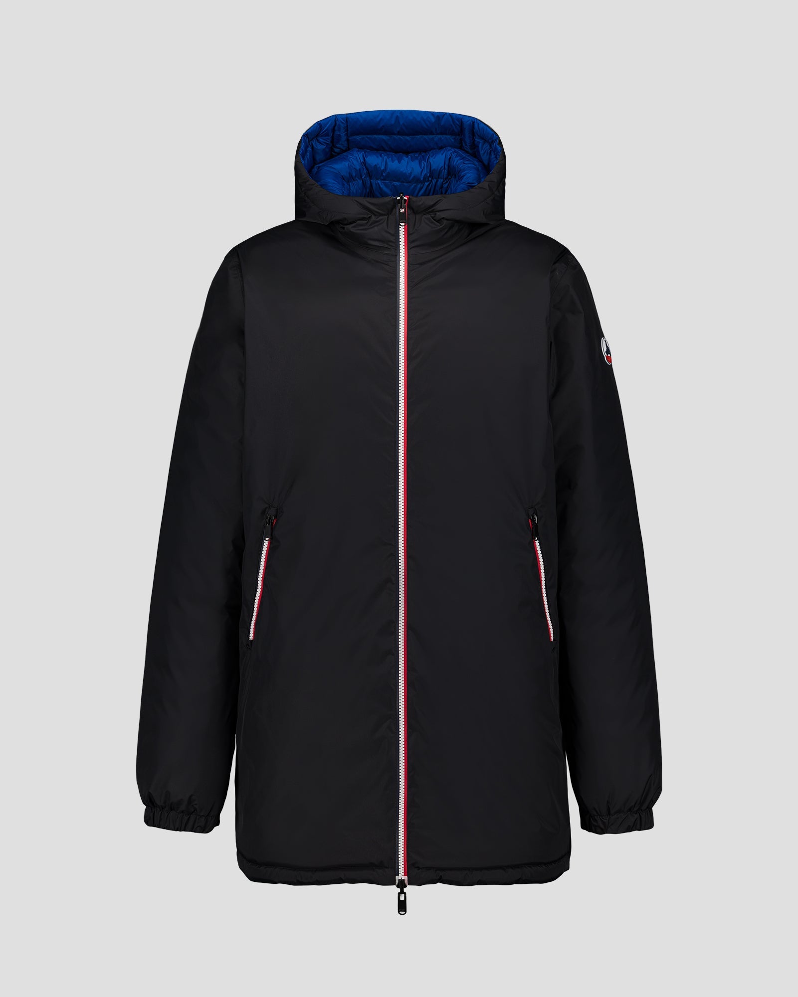 Doudoune longue réversible Noir/bleu cobalt Assen
