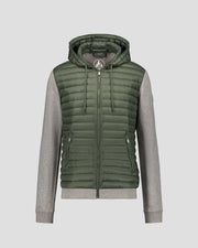 Veste bi-matière à capuche Vert sauge/Gris chiné Gummy 2.0