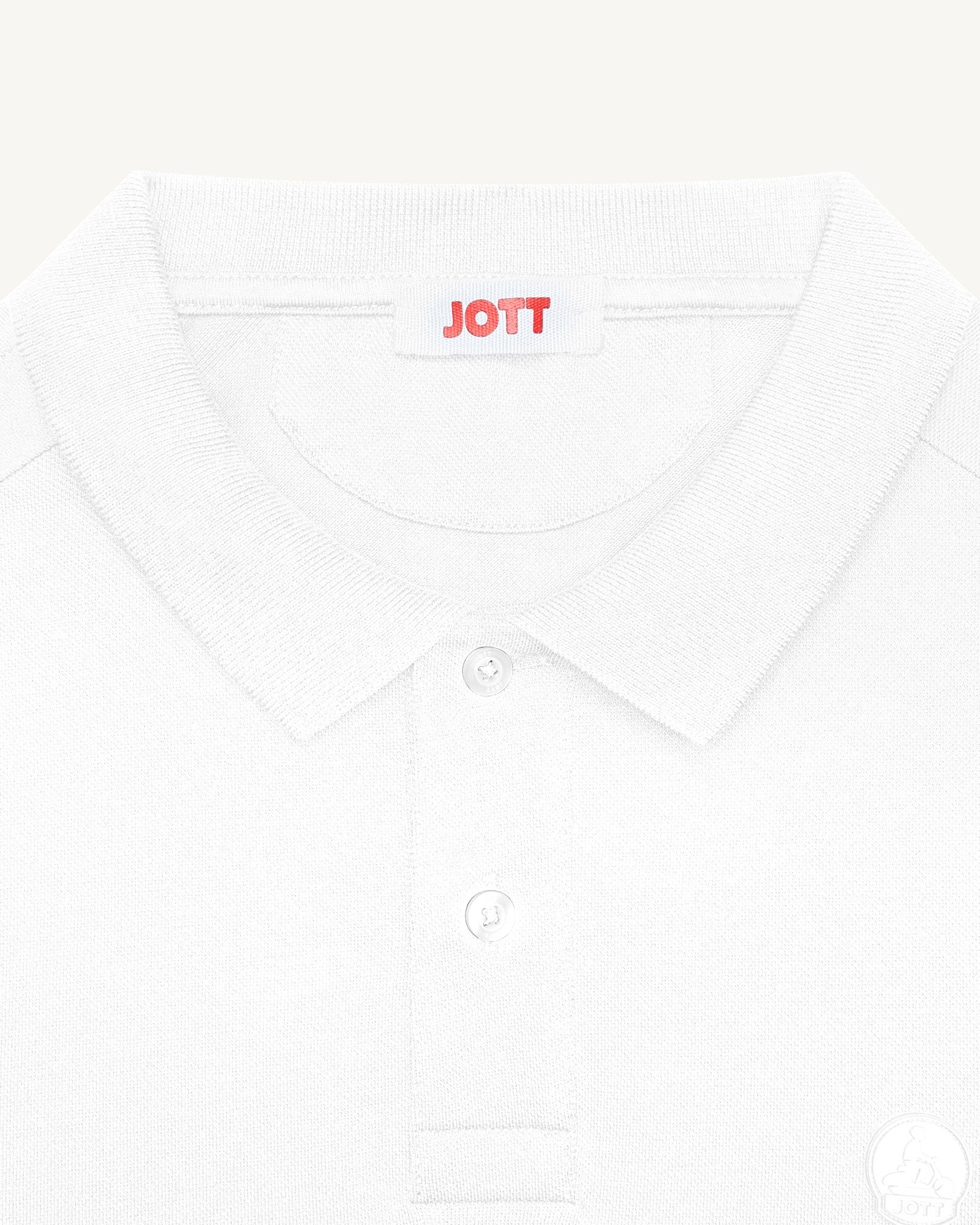 Polo manches longues en coton Blanc Carlos