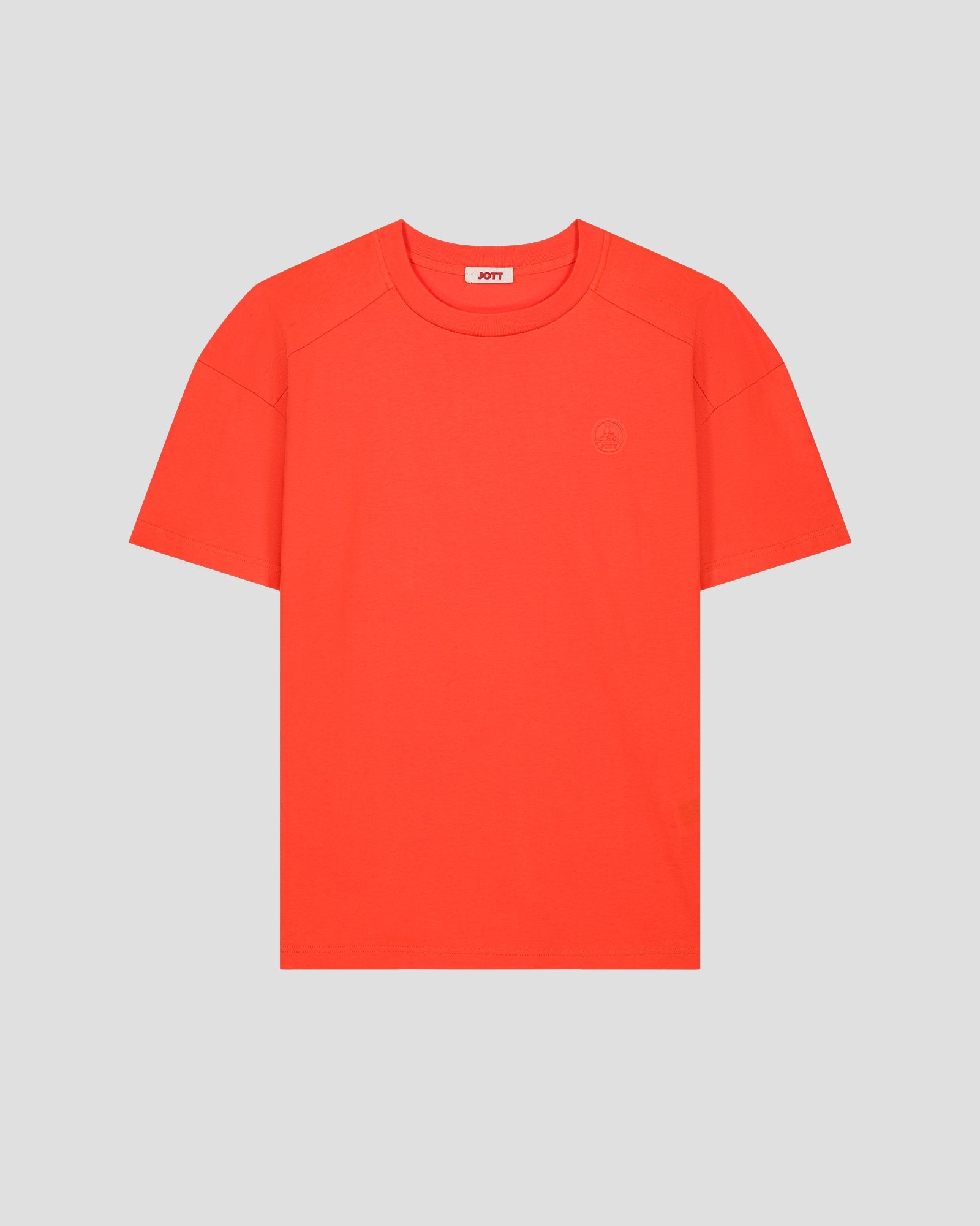 T-shirt col rond en coton Rouge feu Narong
