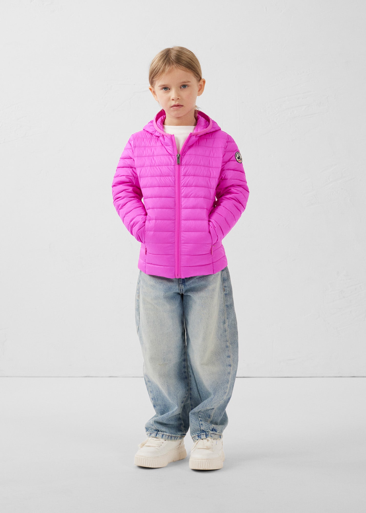 Doudoune légère à capuche enfant Rose électrique Carla