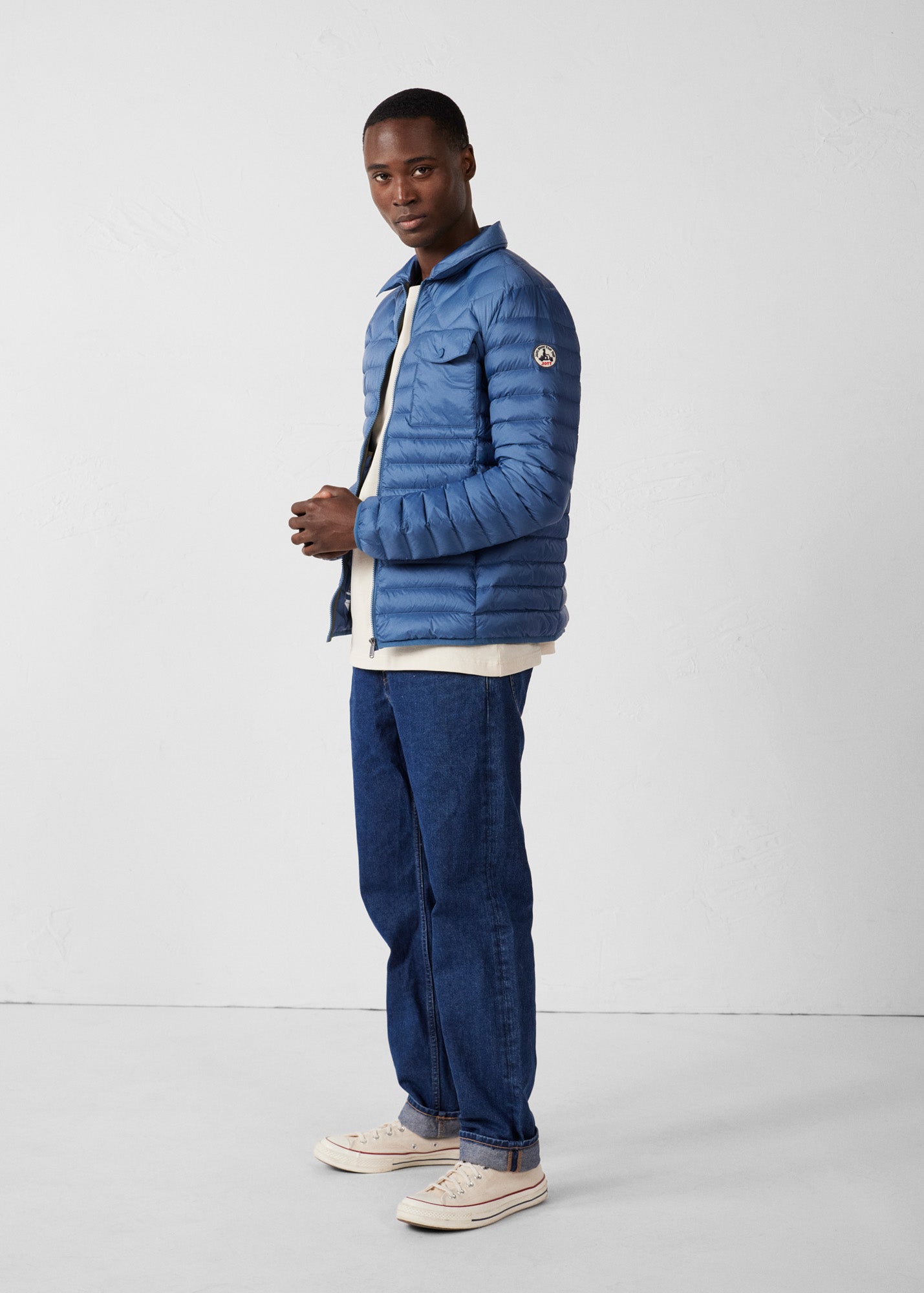 Doudoune col chemise Bleu jeans Ethan