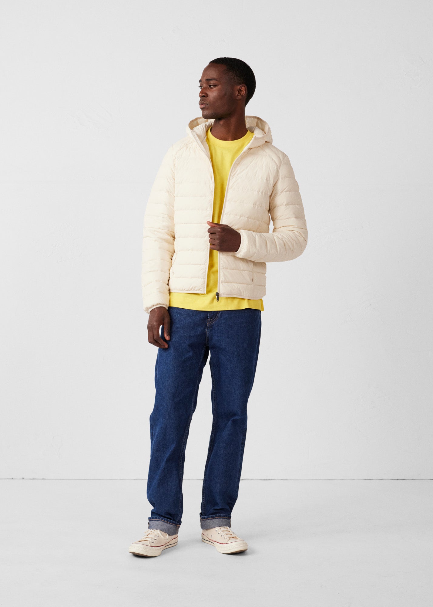 Doudoune légère stretch à capuche Naturel Frantz