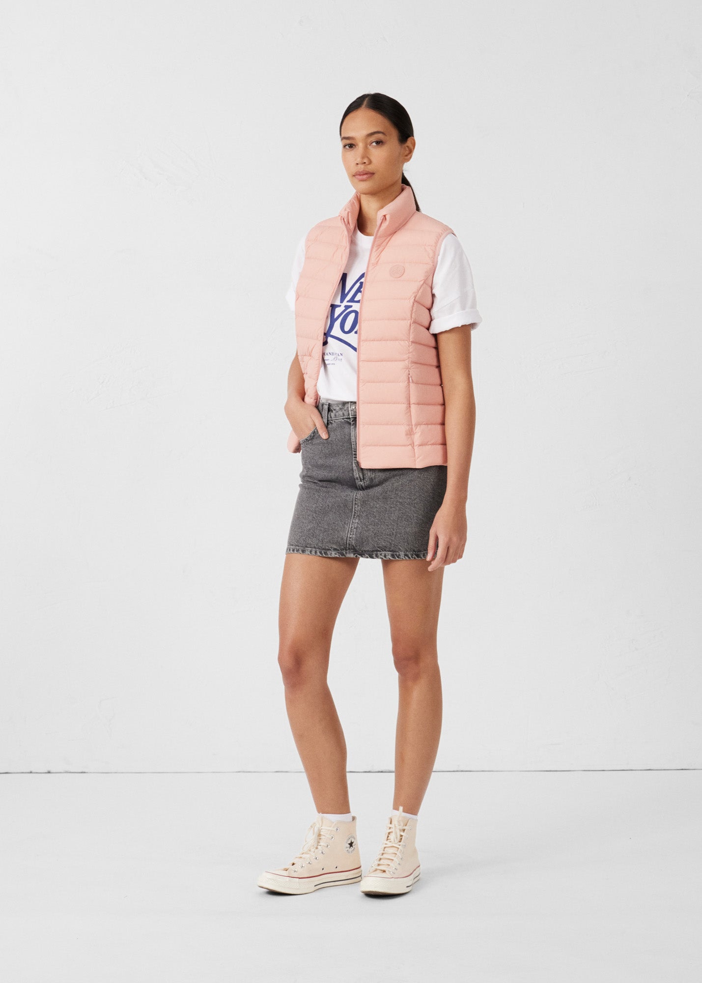 Doudoune sans manches stretch Sable rose Grenada