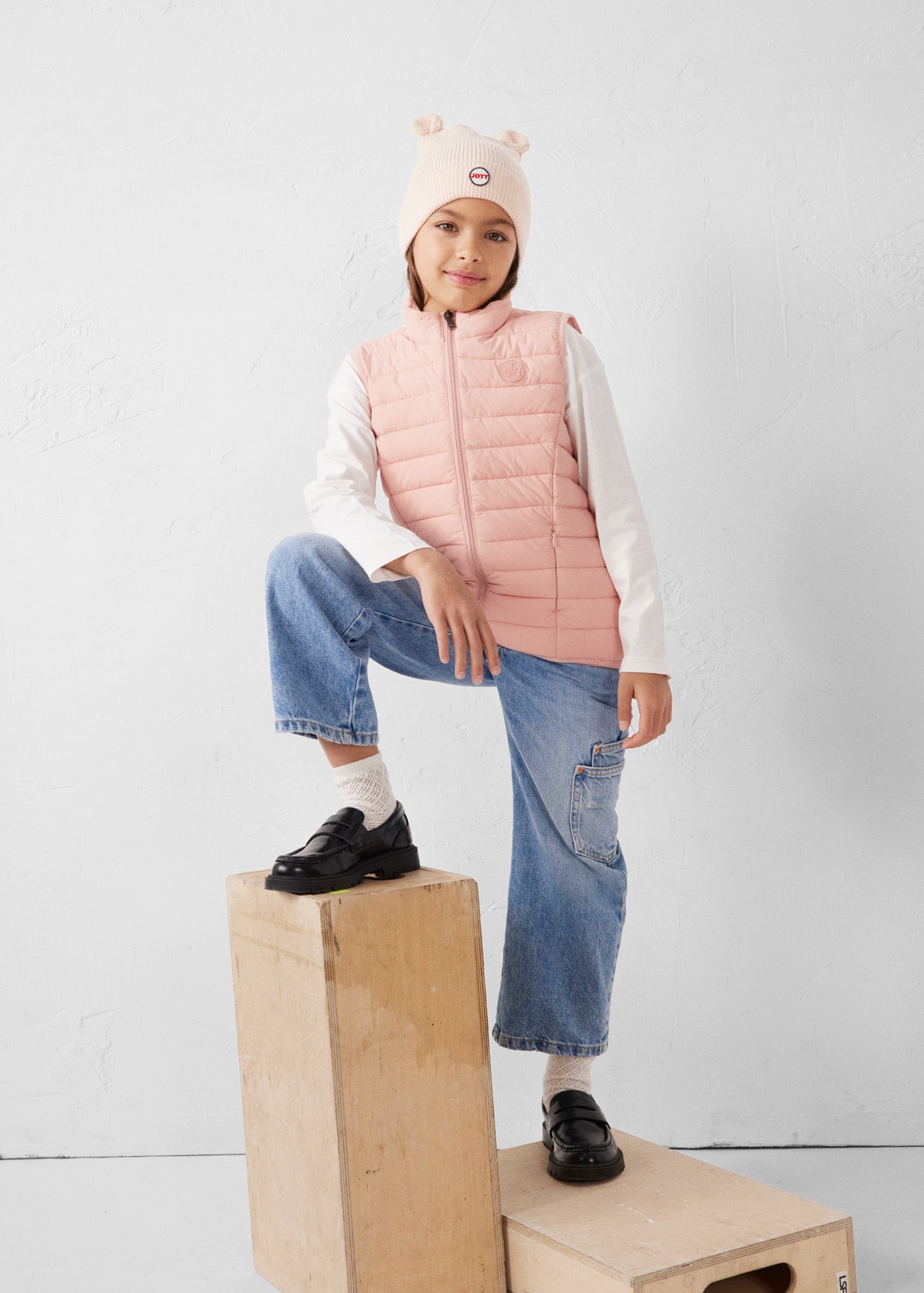 Doudoune enfant sans manches stretch Sable rose Soan