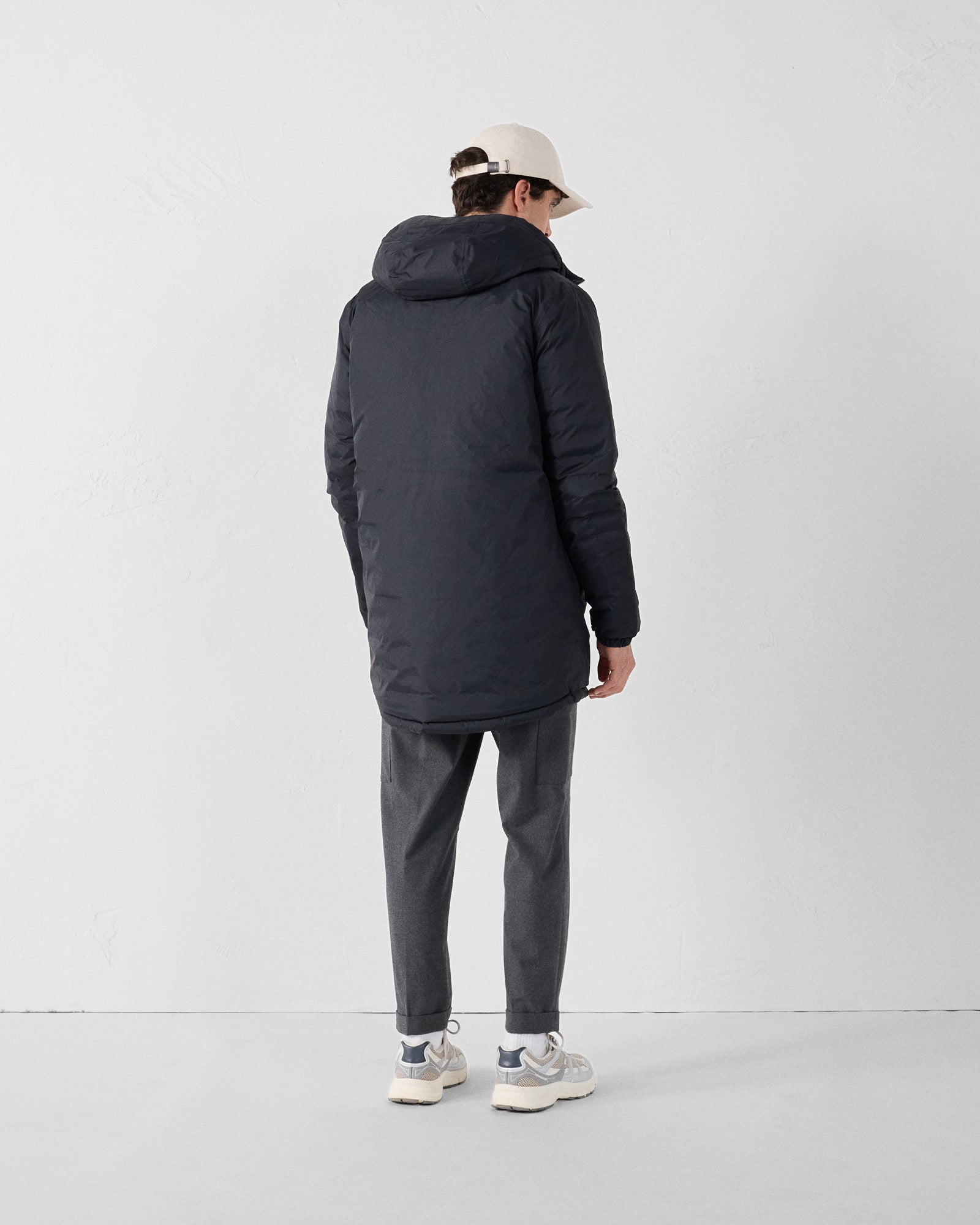 Doudoune longue réversible Noir/bleu cobalt Assen