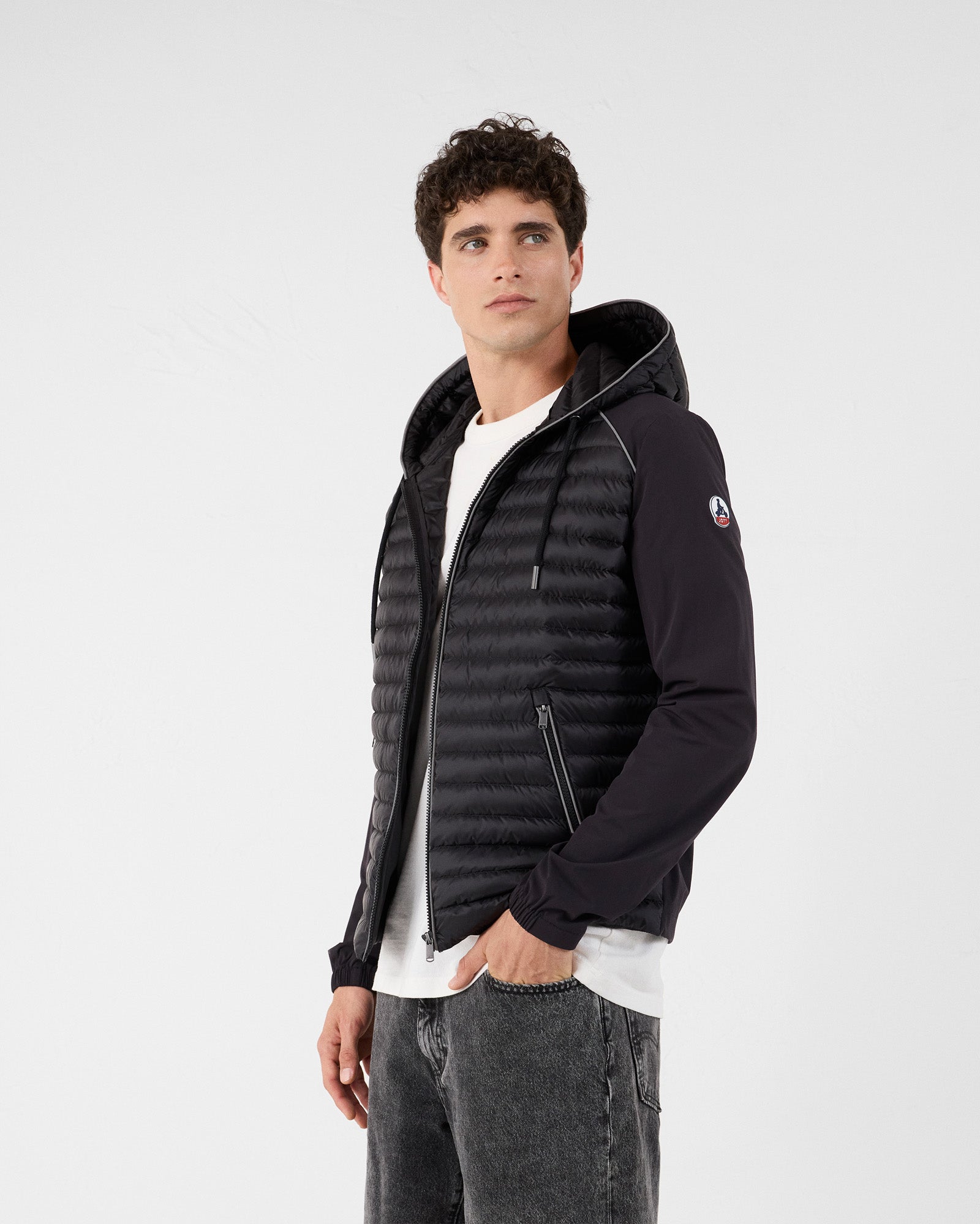 Doudoune bi-matière Noir Stride