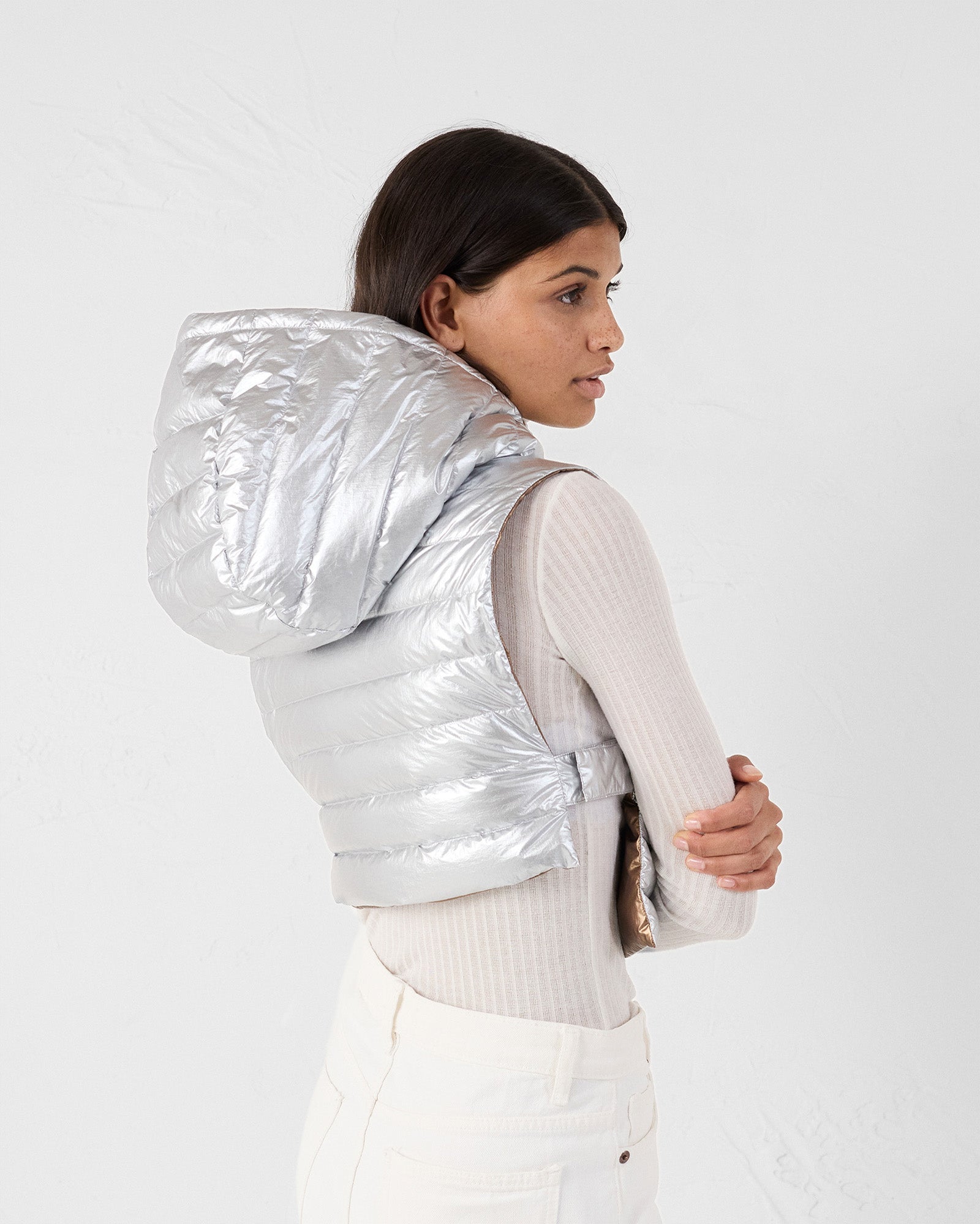 Capuche métallique Argent Alae metallic