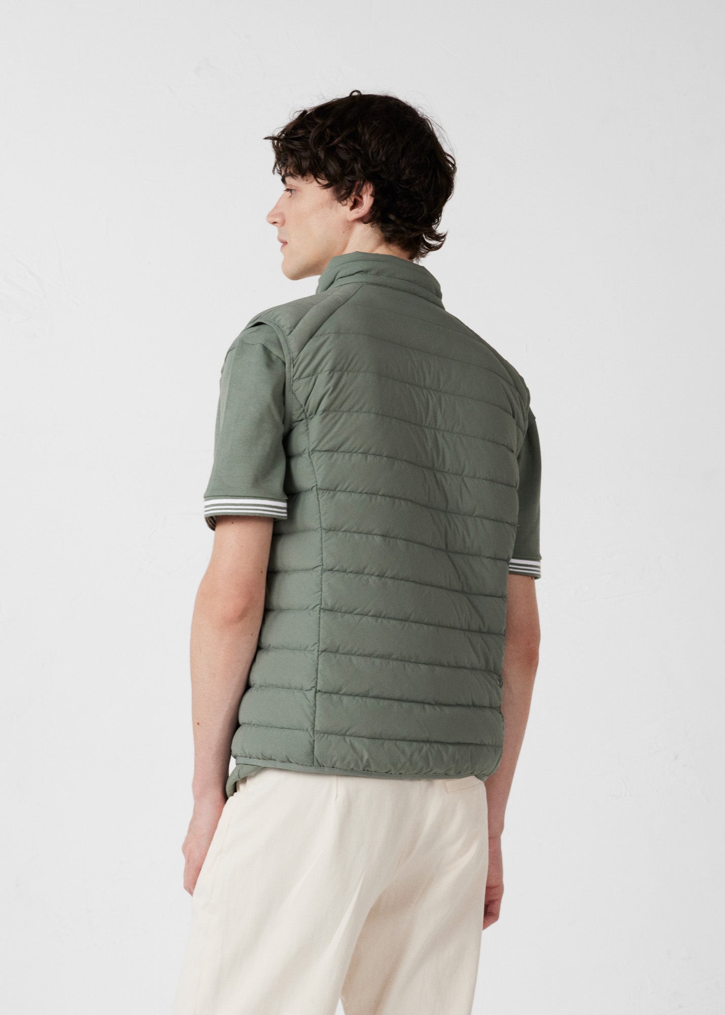 Doudoune sans manches stretch Vert sauge Arafo