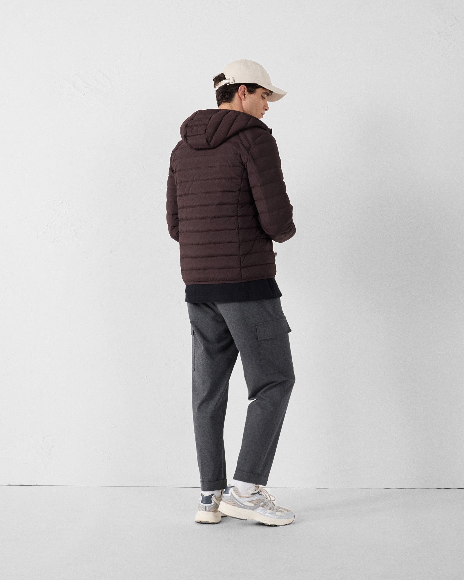 Doudoune légère stretch à capuche Café noir Frantz