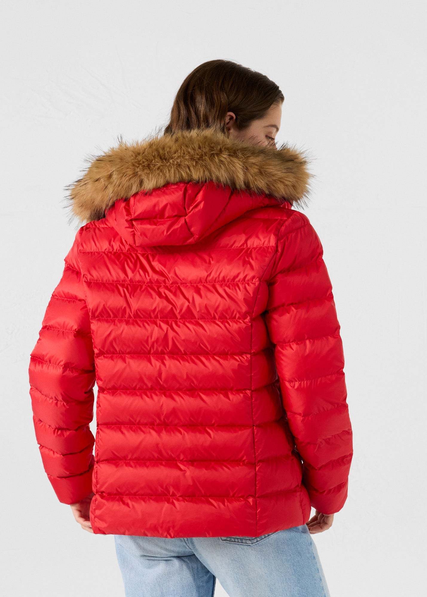 Doudoune à capuche Grand Froid Rouge carmin Luxe