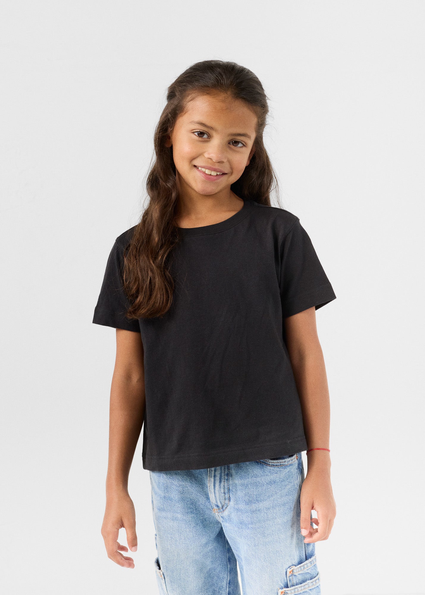 T-shirt enfant à col rond Noir Pio