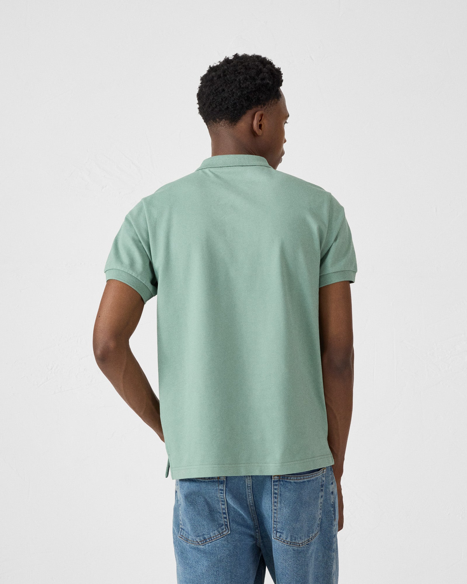 Polo en coton Vert minéral Alvaro