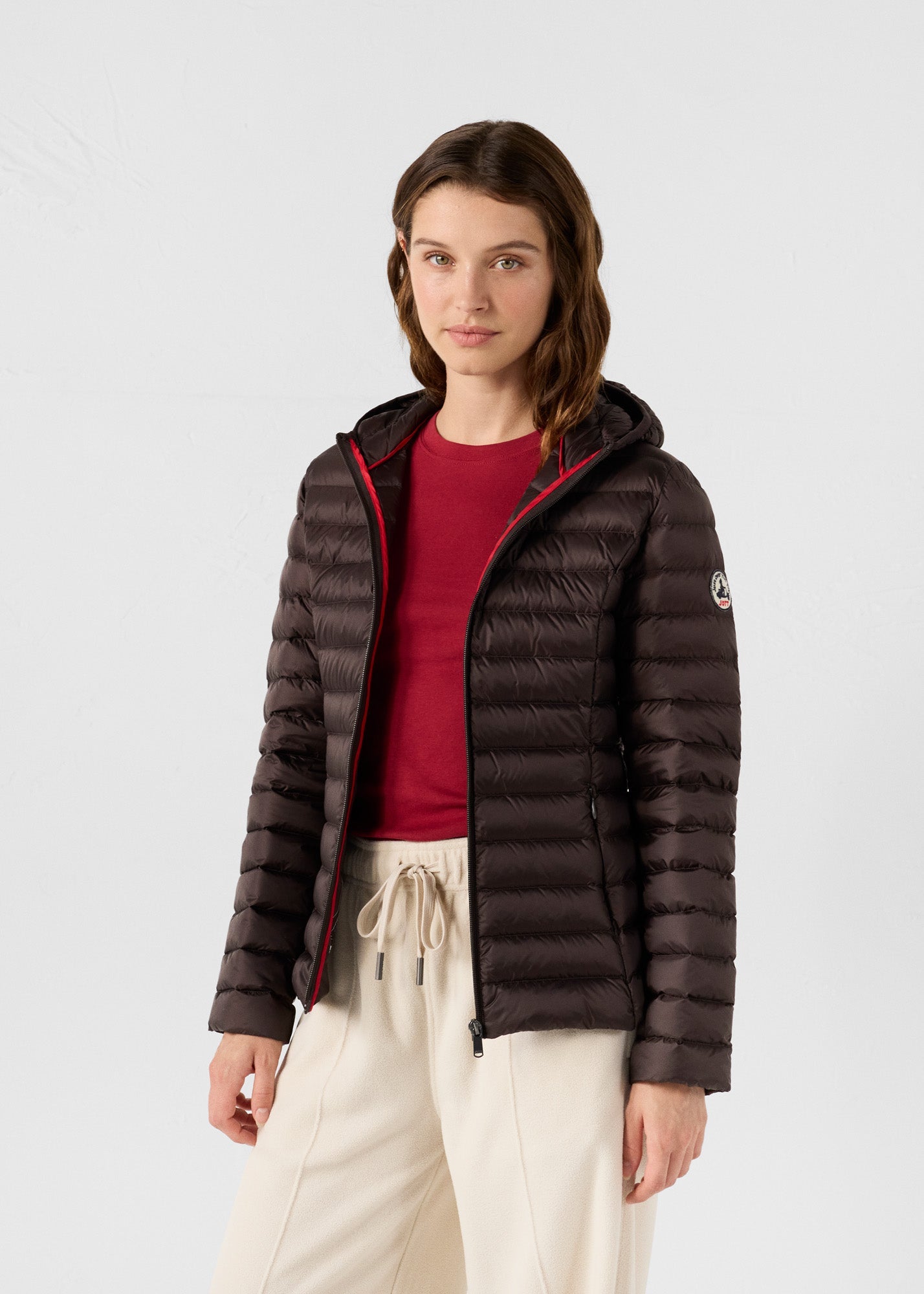 Doudoune légère à capuche Café noir Cloe