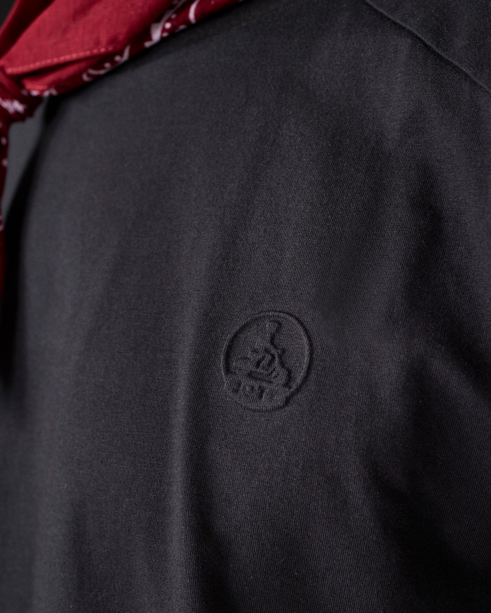 T-shirt col rond en coton Noir Narong