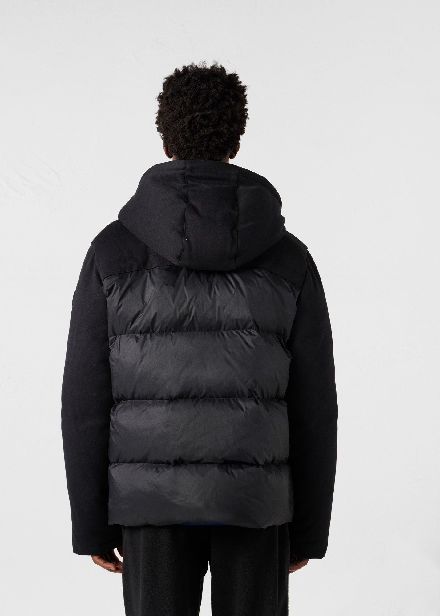 Doudoune puffer bi-matière Noir Thunder