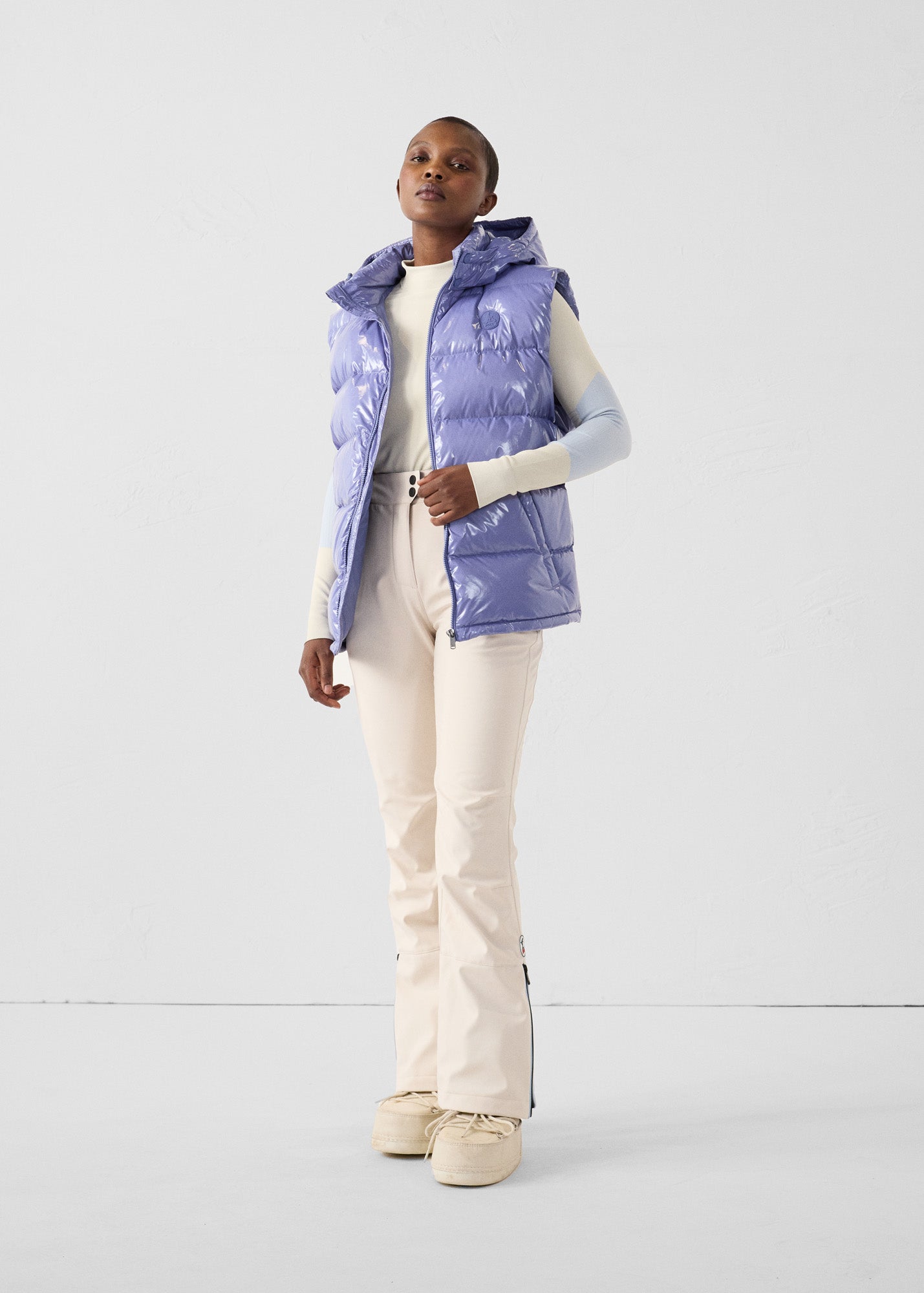 Doudoune laquée sans manches Grand Froid Raisin ombre Clappe