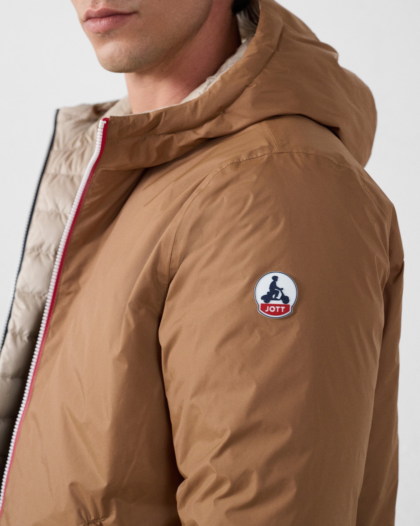 Doudoune longue réversible Sucre roux/beige Assen