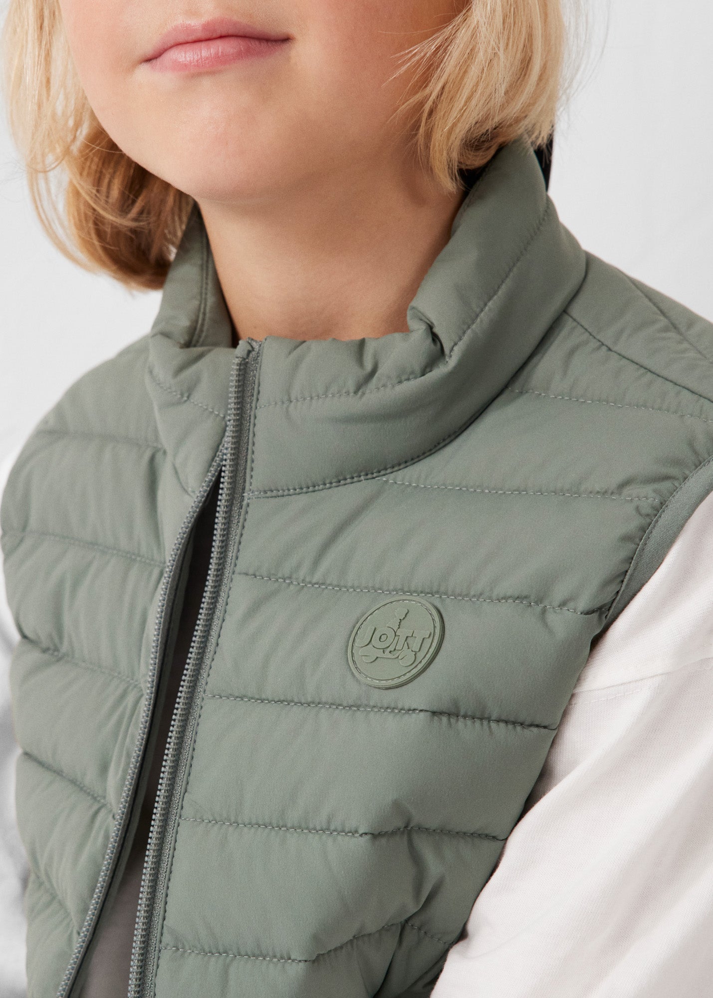 Doudoune enfant sans manches stretch Vert sauge Soan