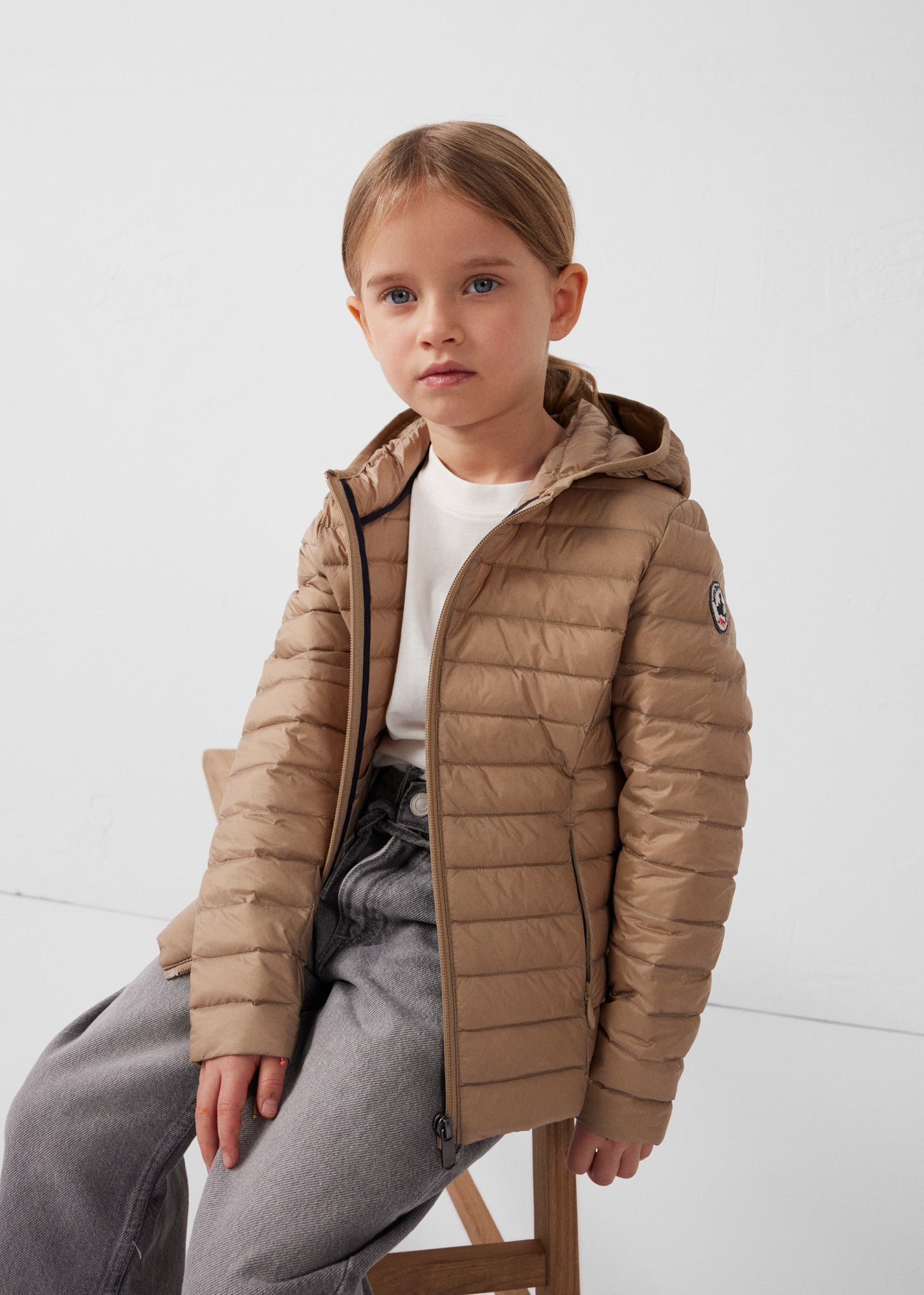 Doudoune légère à capuche enfant Beige Carla