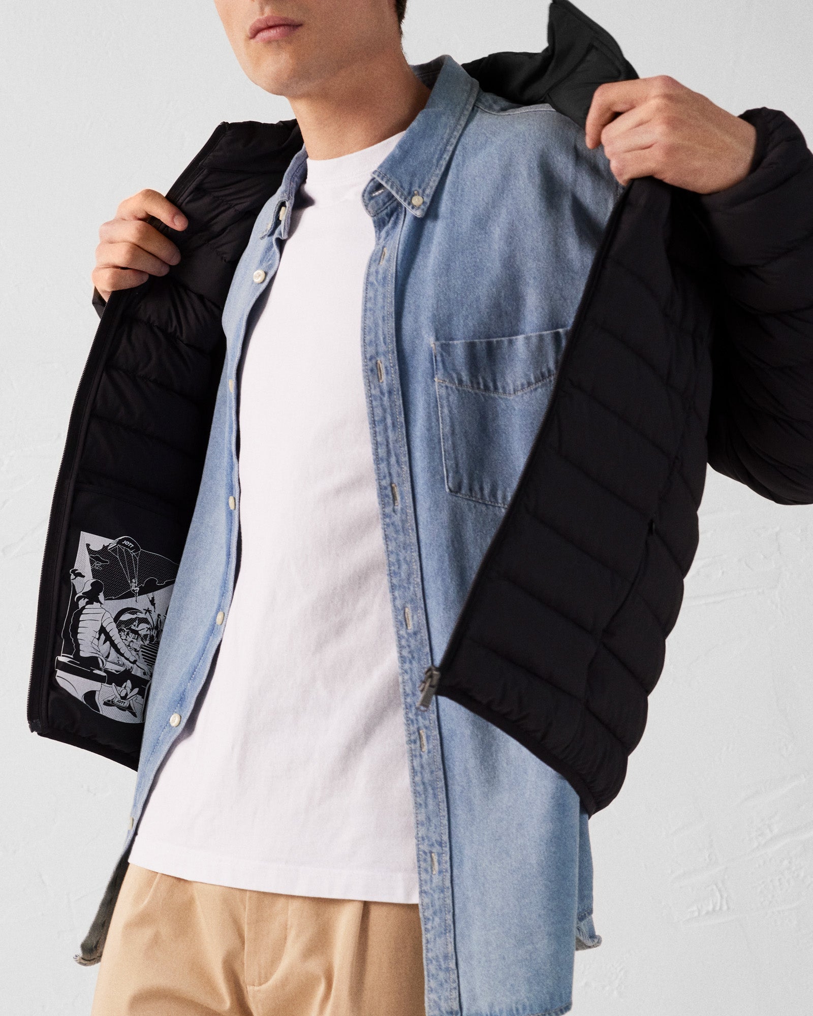 Doudoune légère stretch Noir Aragon