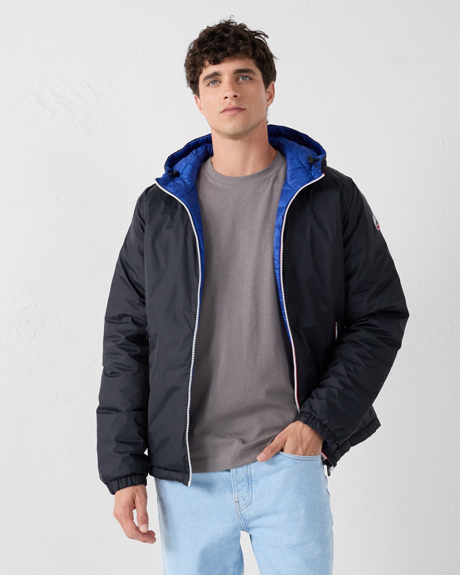 Doudoune réversible Noir/bleu cobalt Brummen