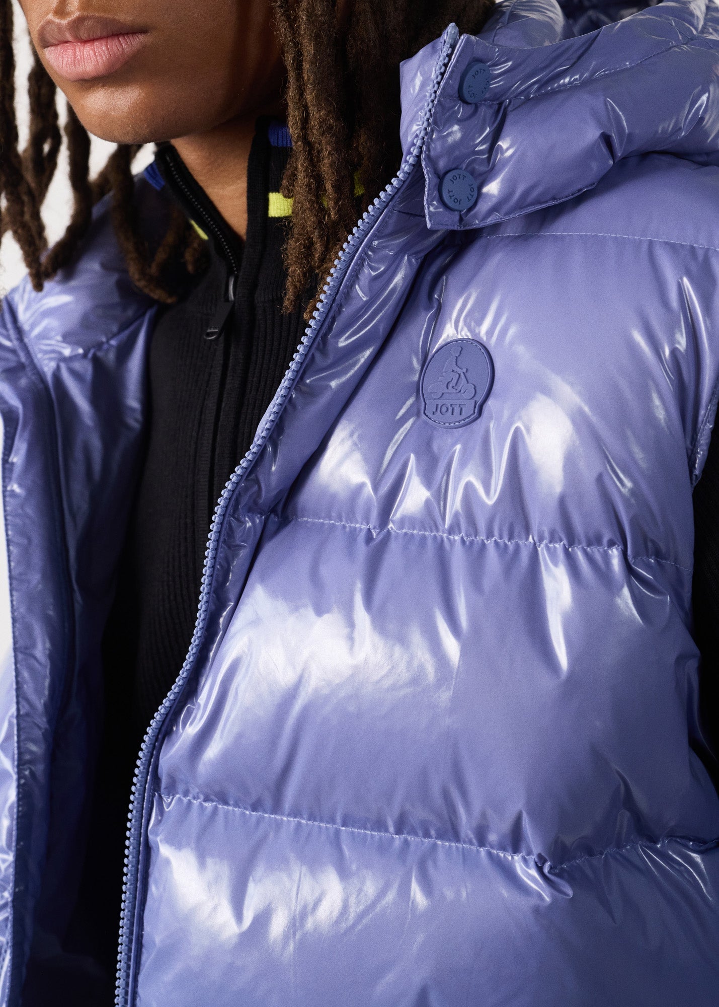 Doudoune laquée sans manches Grand Froid Raisin ombre Clappe