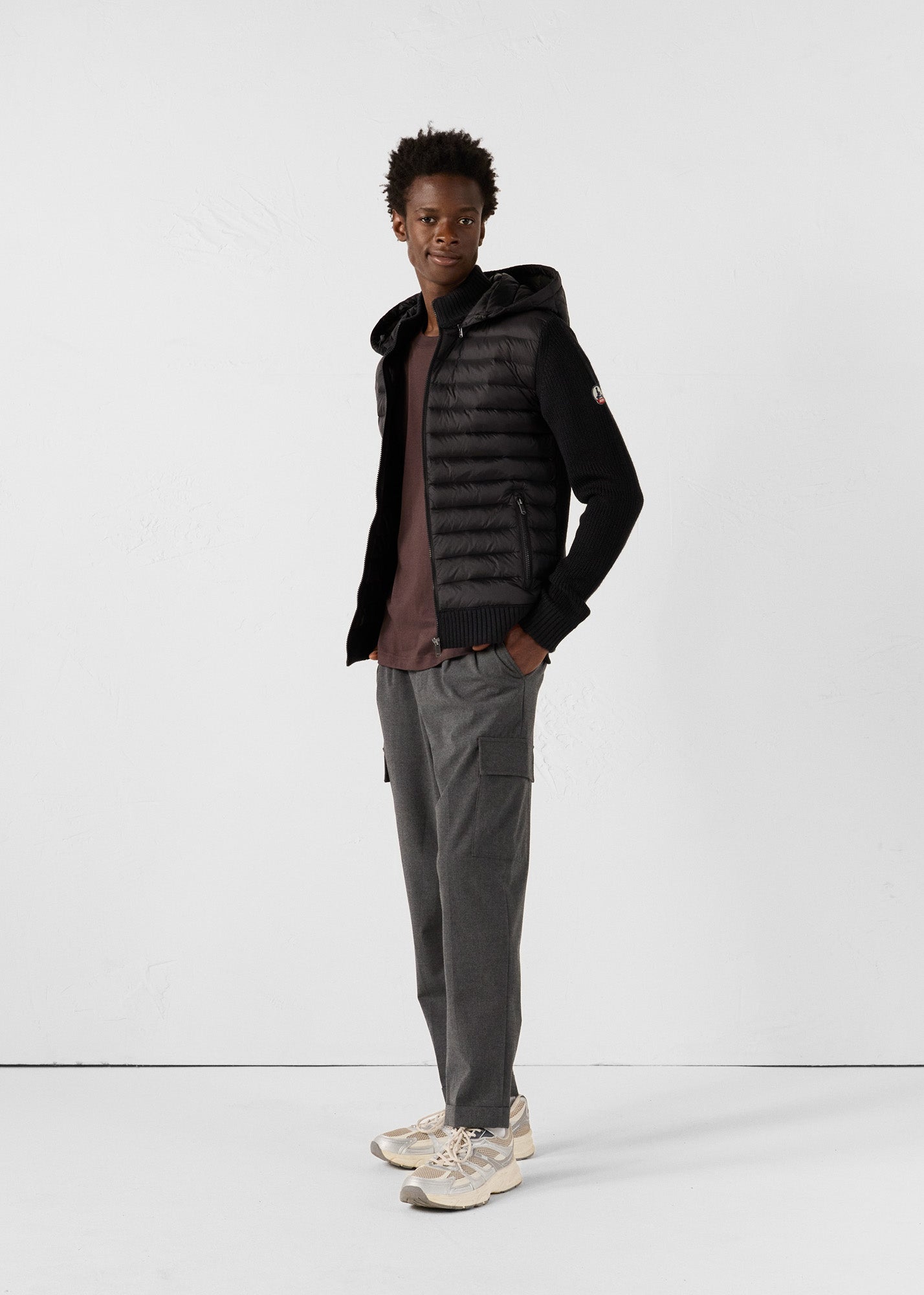 Doudoune bi-matière Noir Jumping