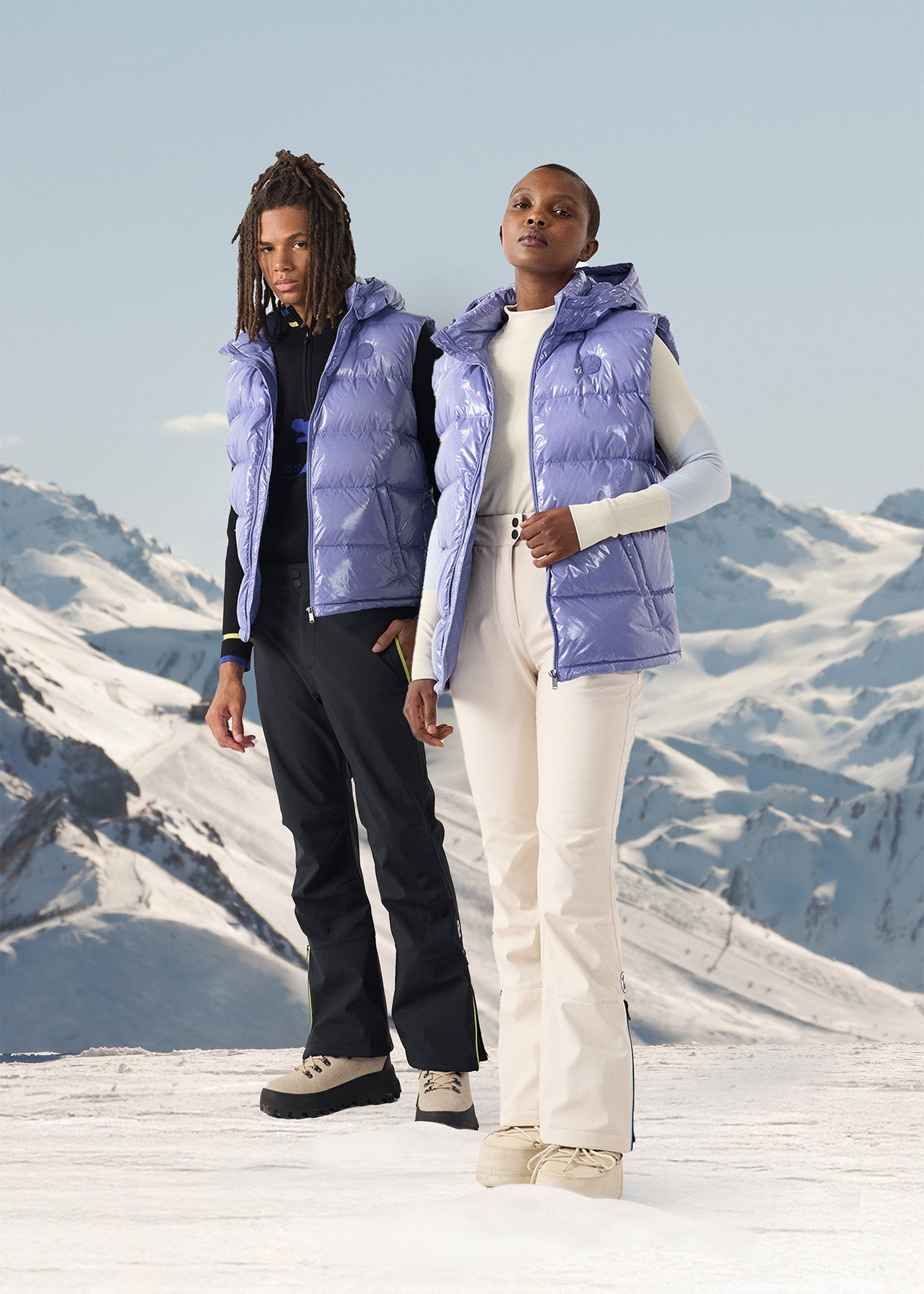 Doudoune laquée sans manches Grand Froid Raisin ombre Clappe