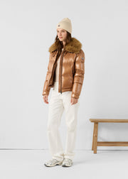 Doudoune Grand Froid fausse fourrure Sucre roux Nevada shiny