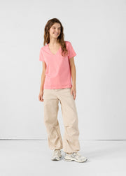 T-Shirt col V Vibrant pink Sofy
